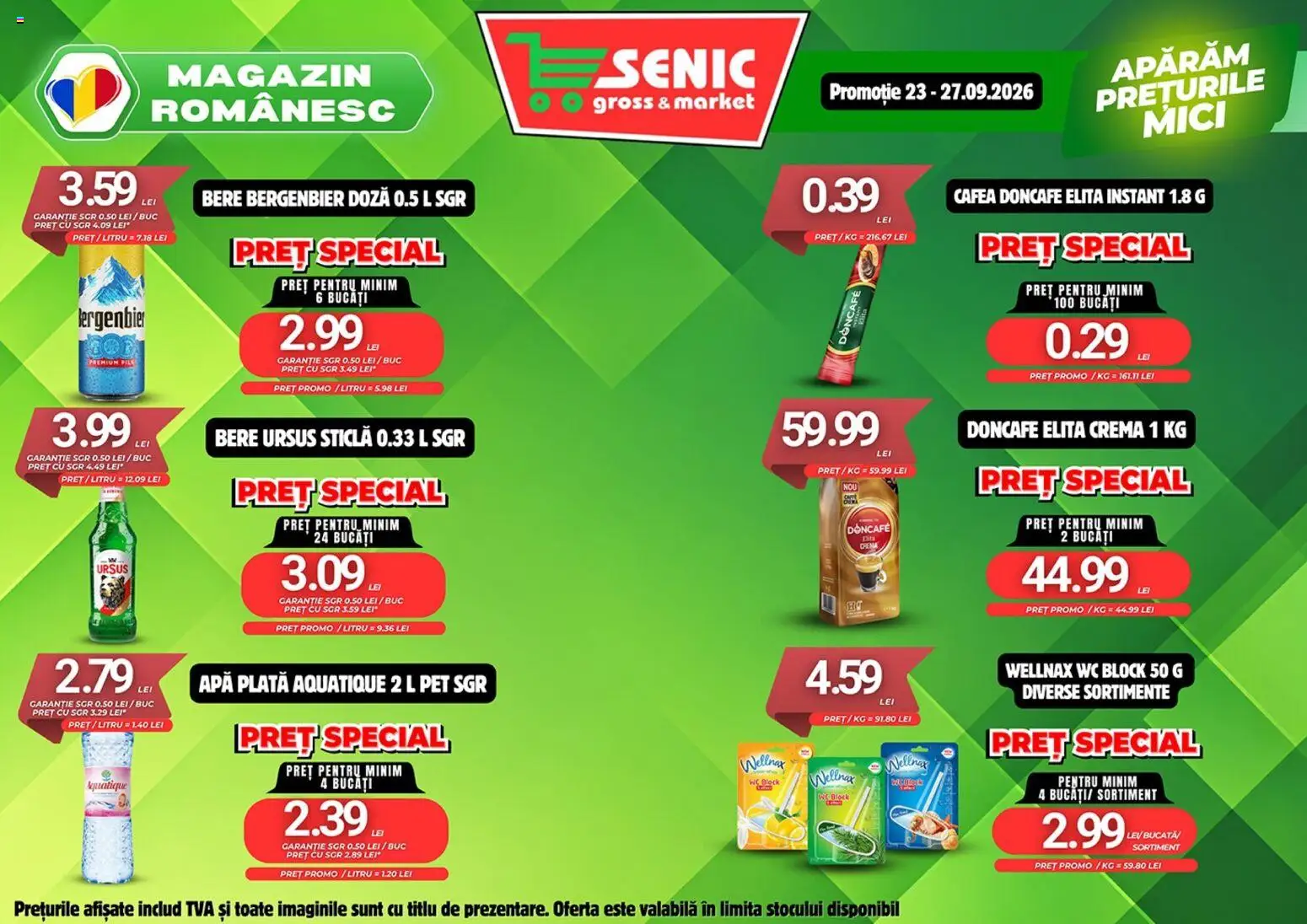 Noul catalog Senic – valabil de la 24.09.2026 | Pagină: 6 | Produse: Ursus, Cremă, Cafea, Bergenbier