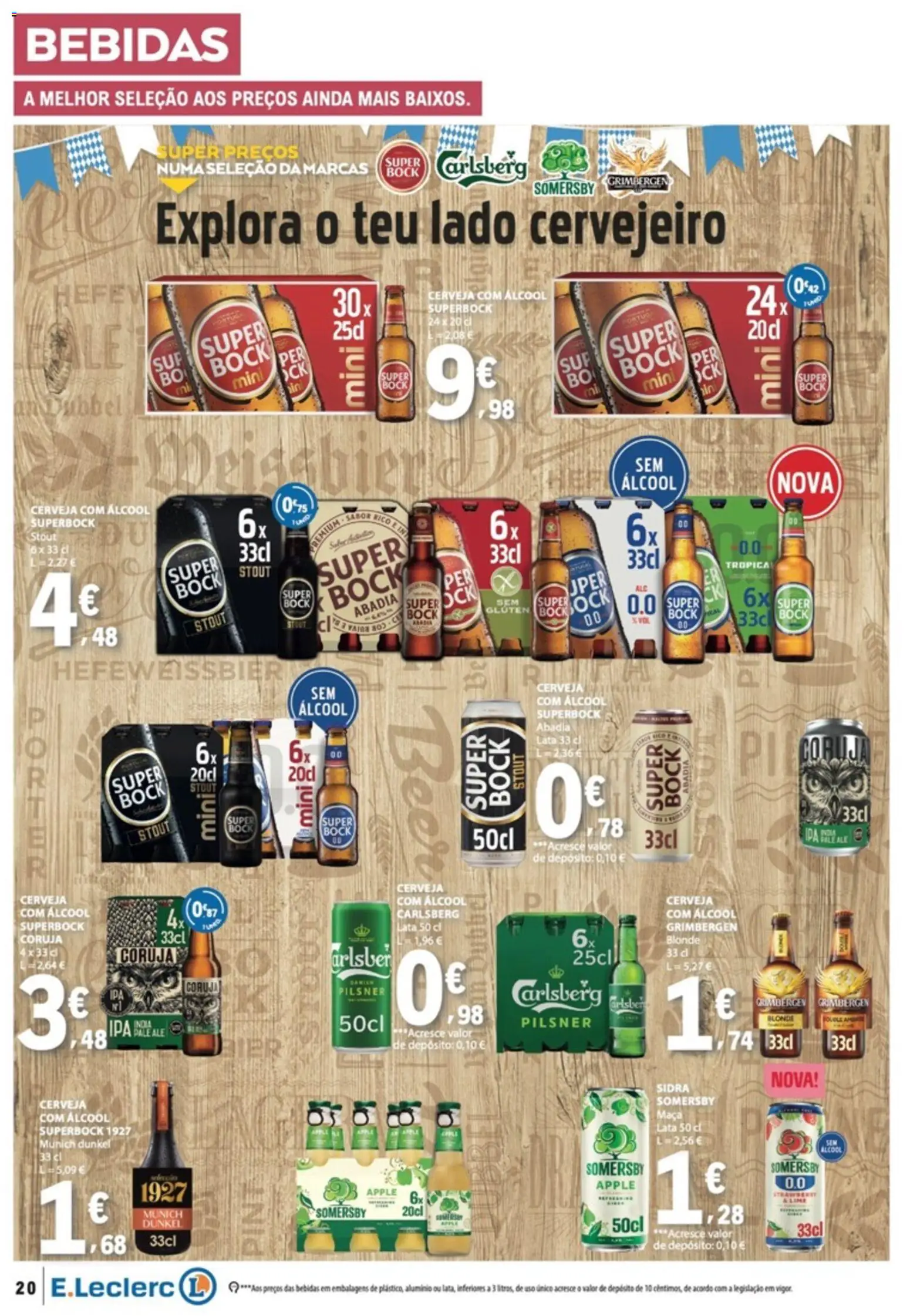 E.Leclerc folheto │ válido de 01/10/2026 | Página: 20 | Produtos: Super bock, Bebidas, Somersby, Álcool