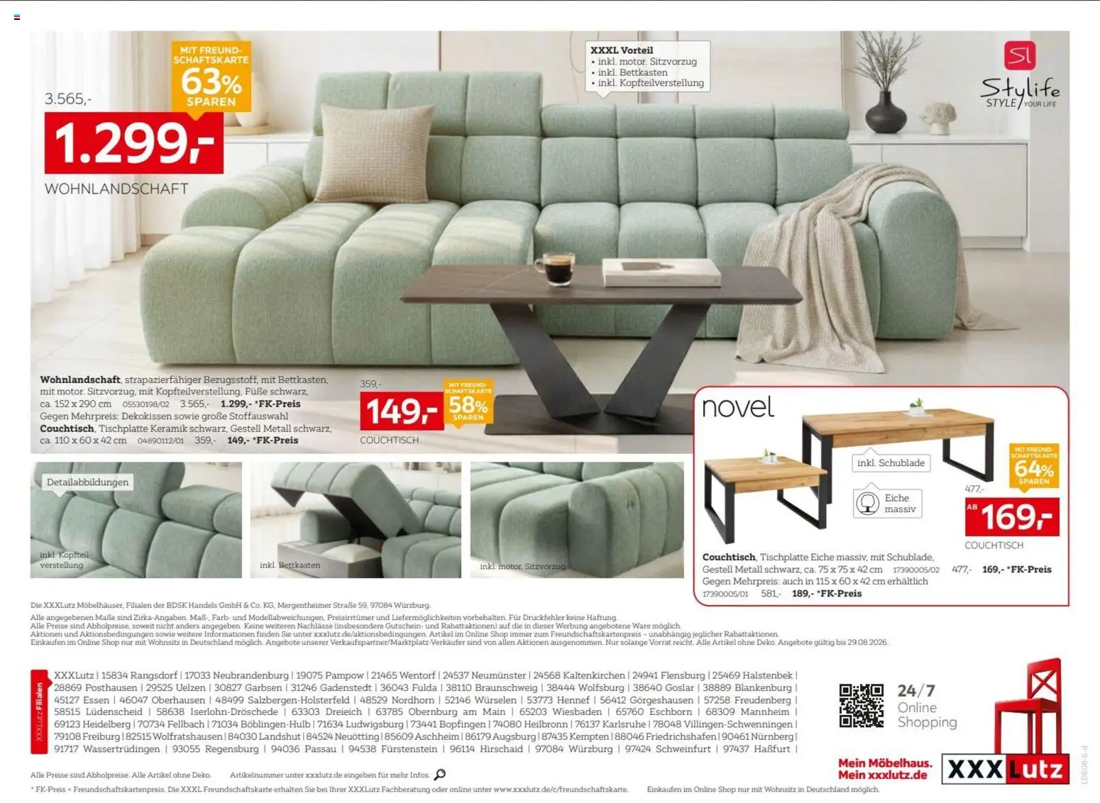 XXXLutz Nr. 1 beim Preis – gültig ab 15.08.2026 | Seite: 3 | Produkte: Wohnlandschaft, Couchtisch