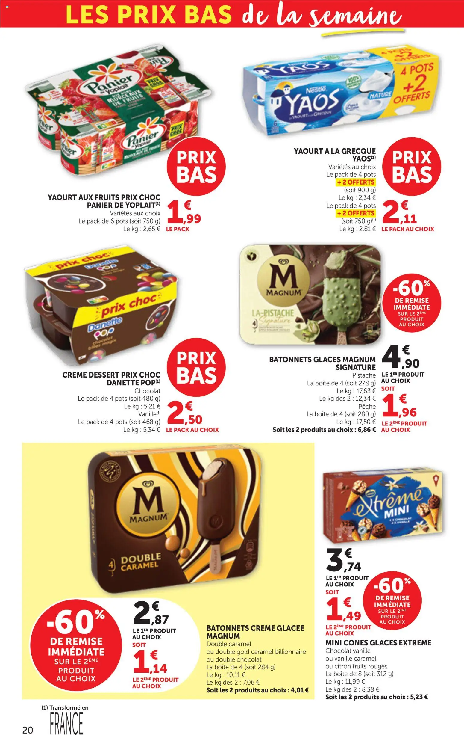 {H1} | Page: 20 | Produits: Pêche, Vanille, Cônes, Crème