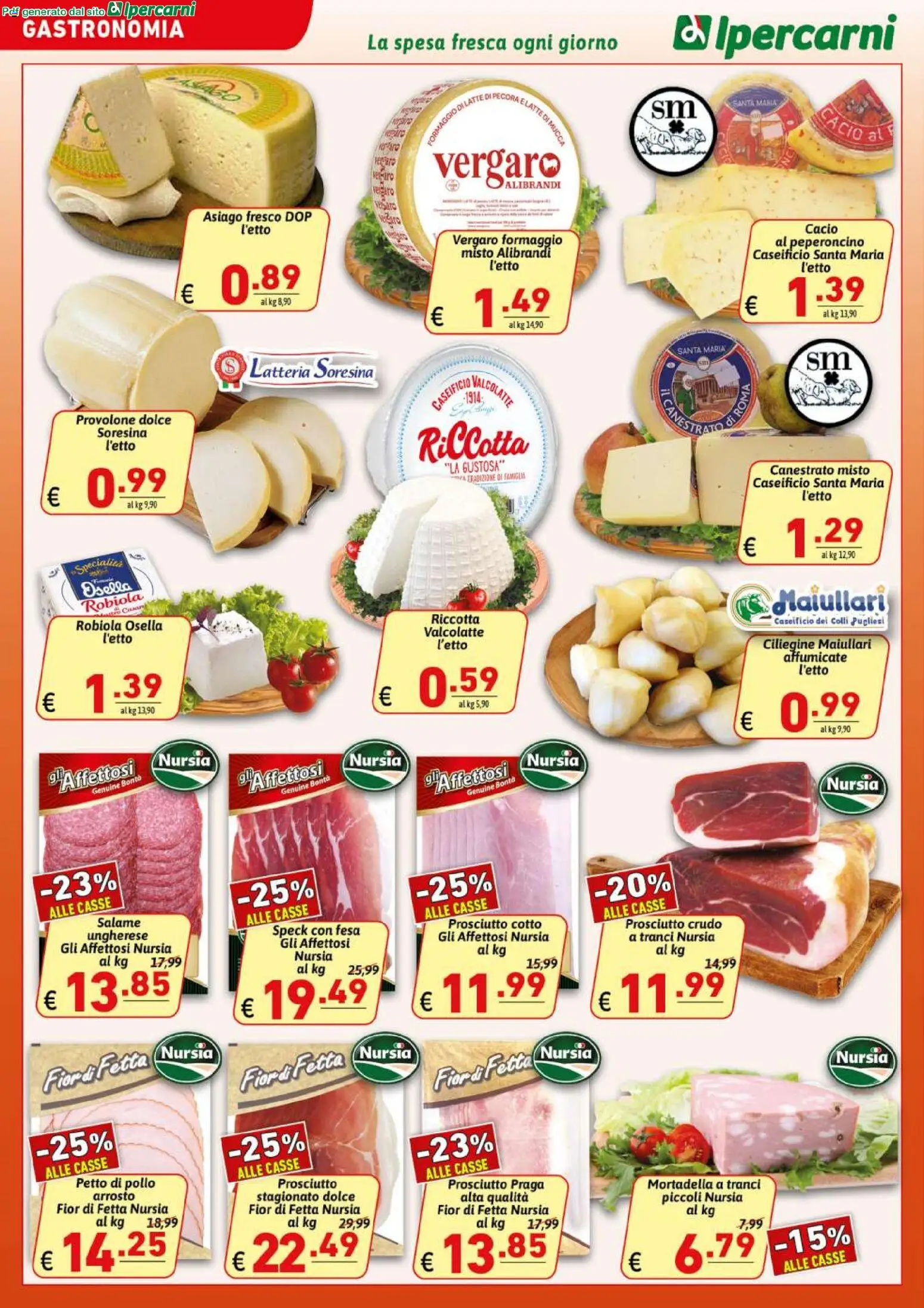 Volantino Ipercarni del 12/08/2026 | Pagina: 6 | Prodotti: Speck, Arrosto, Latte, Specialità