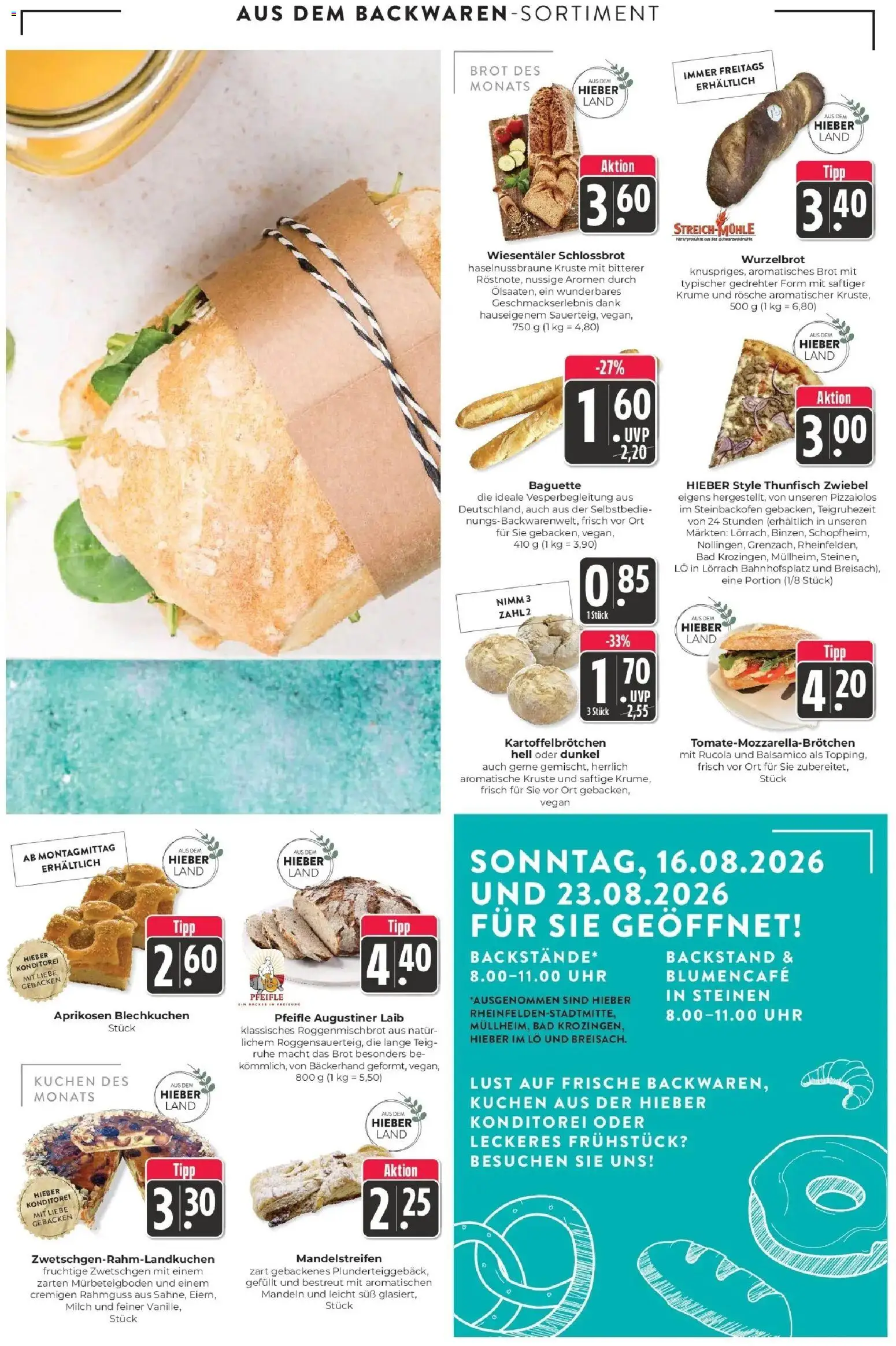 Edeka Prospekt Schliengen (ab 17.08.2026) » Angebote Online | Seite: 6 | Produkte: Bad, Baguette, Mandeln, Kuchen