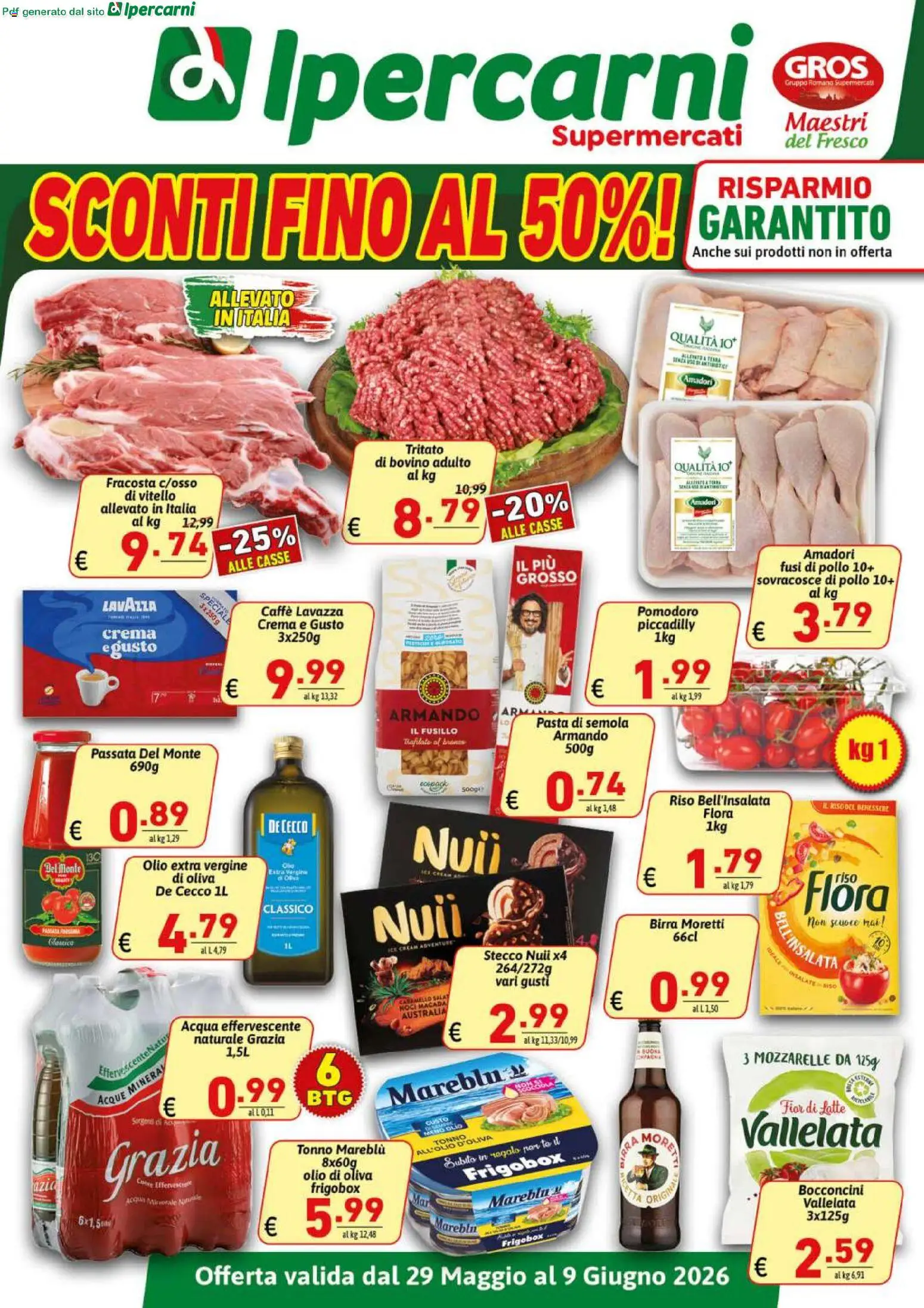 Volantino Ipercarni del 29.05.2026 | Pagina: 1 | Prodotti: Caffè, Riso, Latte, Olio