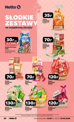 Pogląd oferty "Netto gazetka od poniedziałku spożywcza" - ważna od 15.06.2026 | Strona: 20 | Produkty: Wafle, Cappuccino, Słonecznik, Pizza
