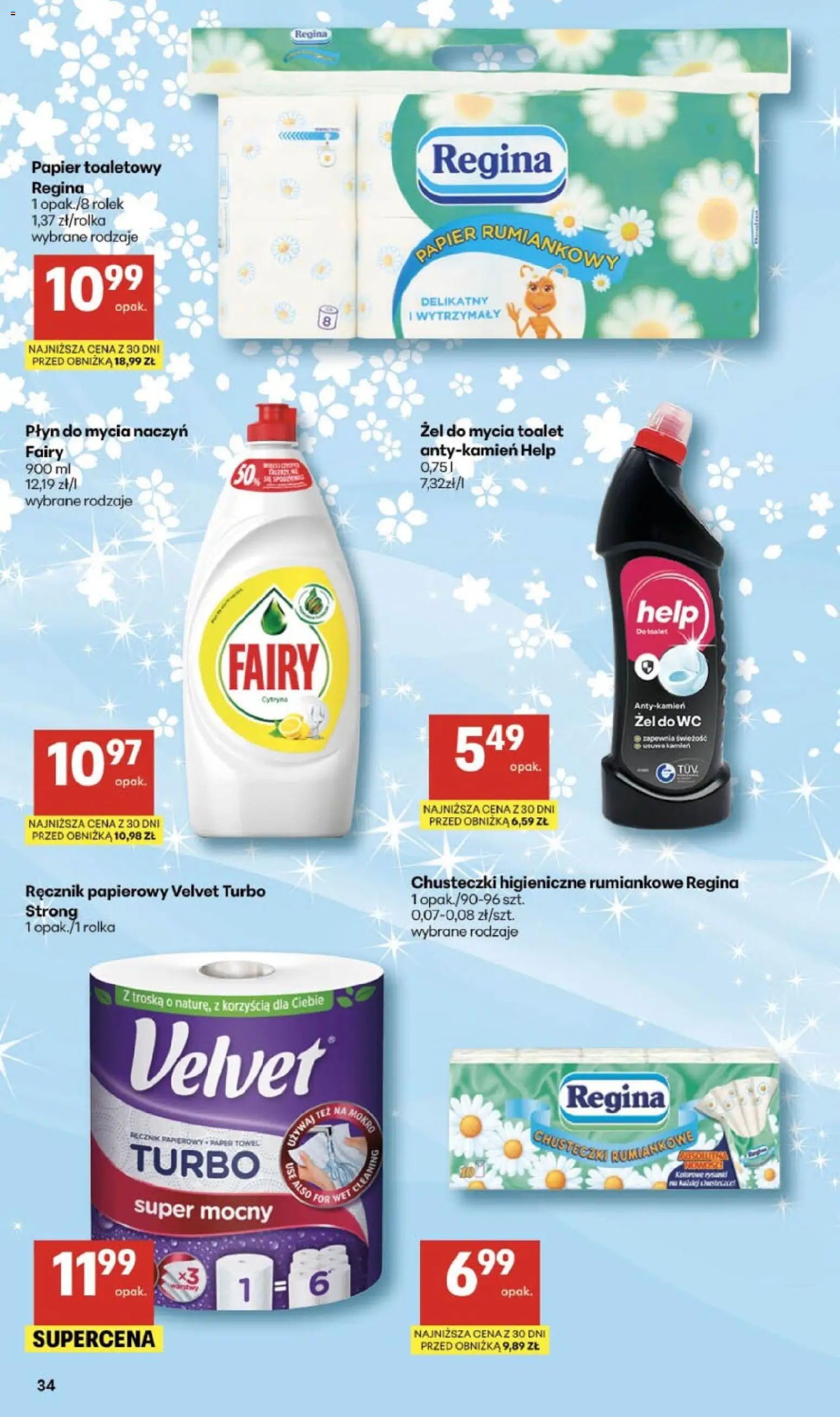 Delikatesy Centrum gazetka od 12.03.2026 | Strona: 34 | Produkty: Papier toaletowy, Chusteczki higieniczne, Ręcznik papierowy, Płyn do mycia naczyń