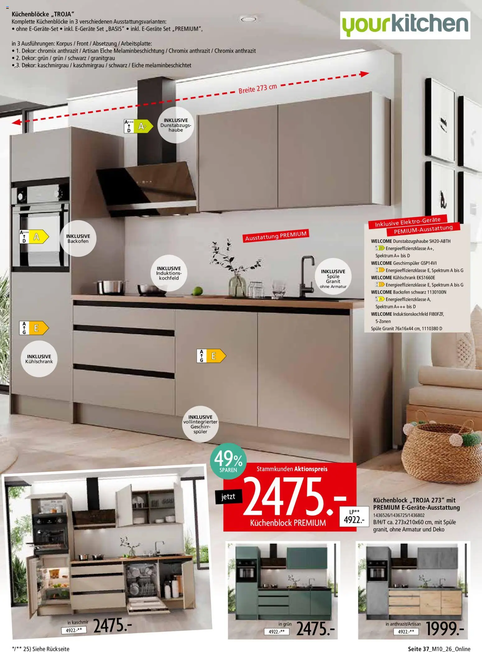 Zurbrüggen Mitnahme Möbel – gültig ab 08.08.2026 | Seite: 39 | Produkte: Küchenblock, Kochfeld, Armatur, Backofen