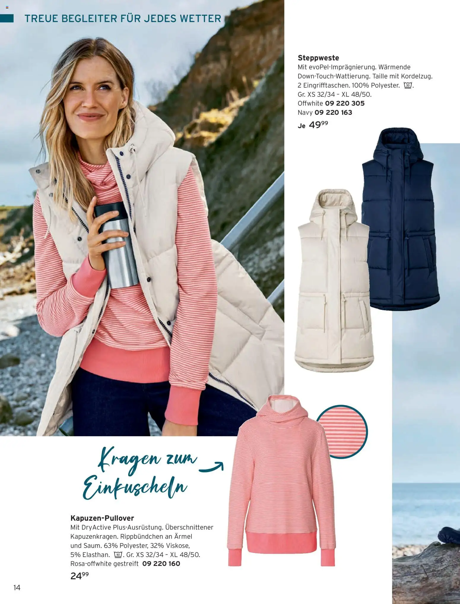 Angebote Tchibo – gültig ab 01.09.2026 | Seite: 14 | Produkte: Steppweste, Kapuzenpullover