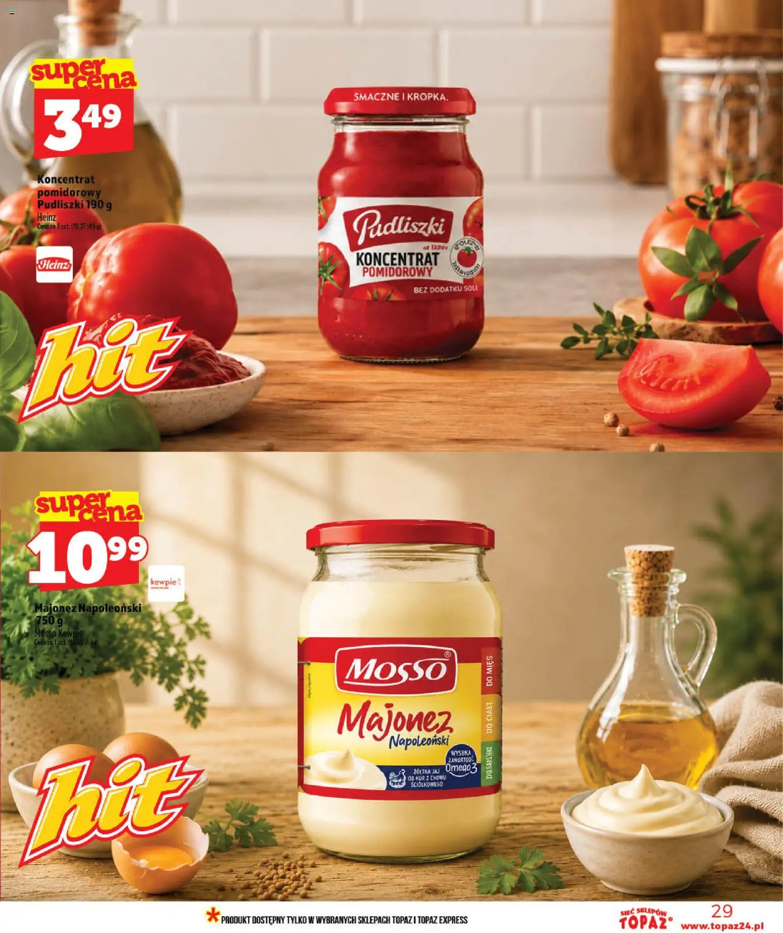 Topaz gazetka od 03.06.2026 | Strona: 29 | Produkty: Koncentrat pomidorowy, Majonez