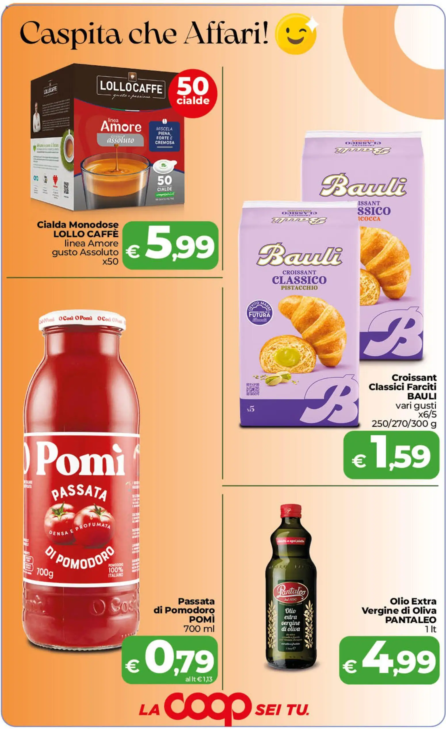 Volantino COOP del 22/09/2026 | Pagina: 2 | Prodotti: Caffè, Pomodoro, Passata di pomodoro, Croissant