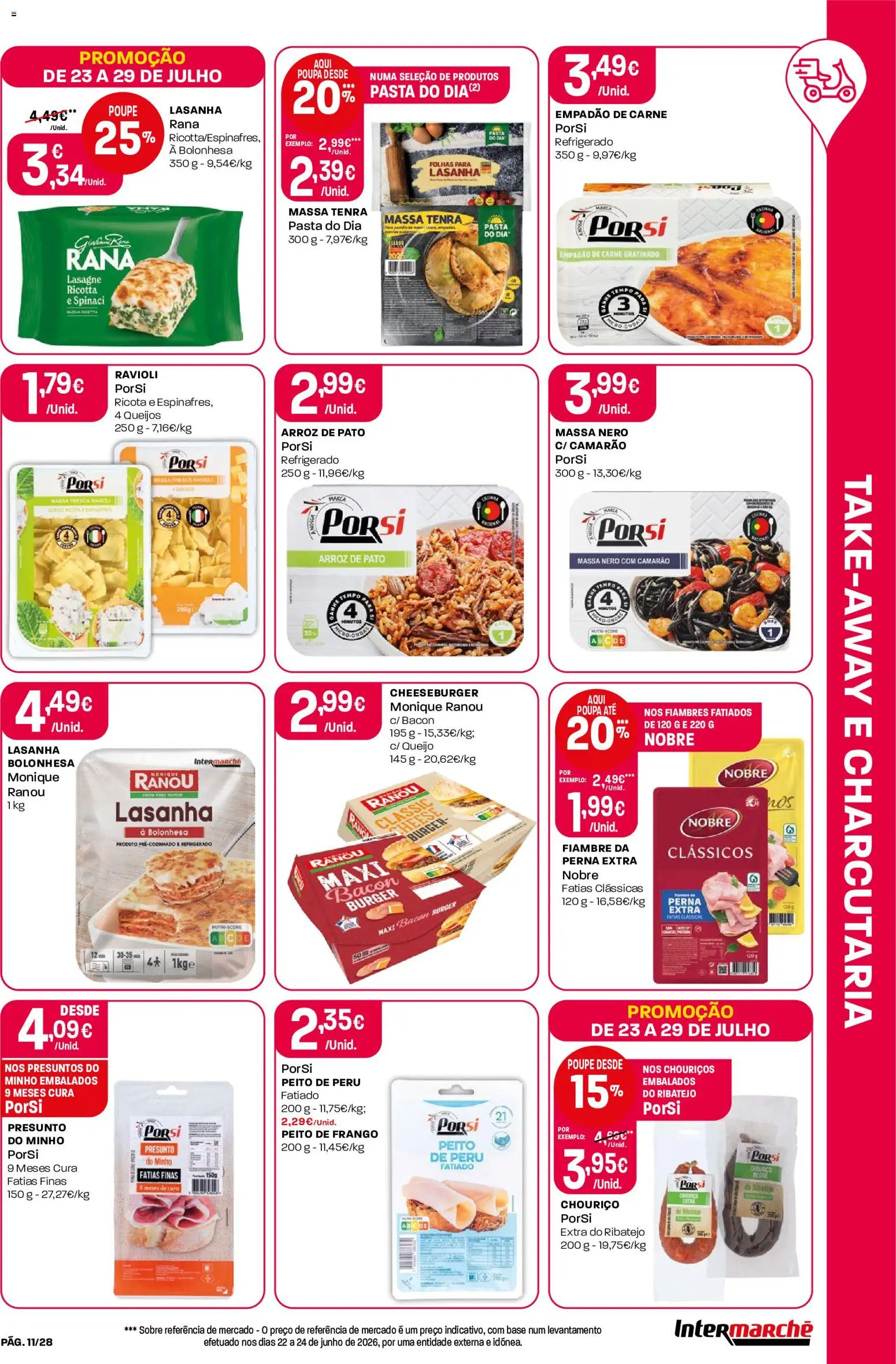 Intermarché Folheto Contact │ válido de 23/07/2026 | Página: 11 | Produtos: Bacon, Camarão, Lasanha, Queijo