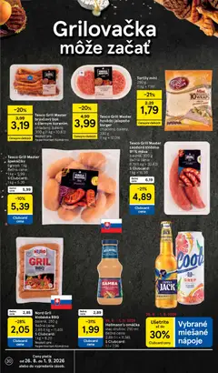 Tesco leták platný od 26.08.2026 | Strana: 30 | Produkty: Gril, Nápoje, Bravčový bok