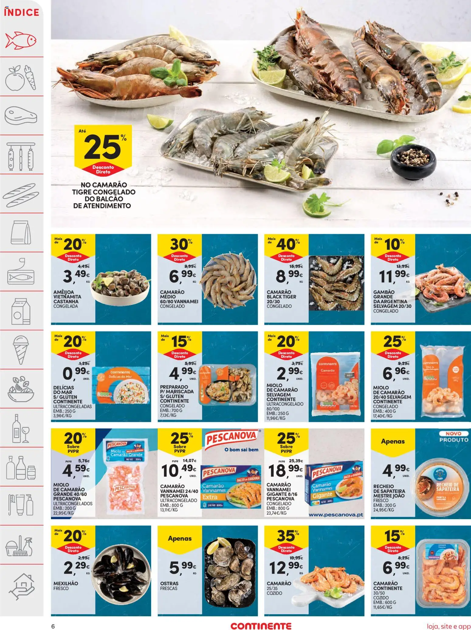 Continente folheto │ válido de 26.05.2026 | Página: 6 | Produtos: Ostras, Camarão, Sapateira