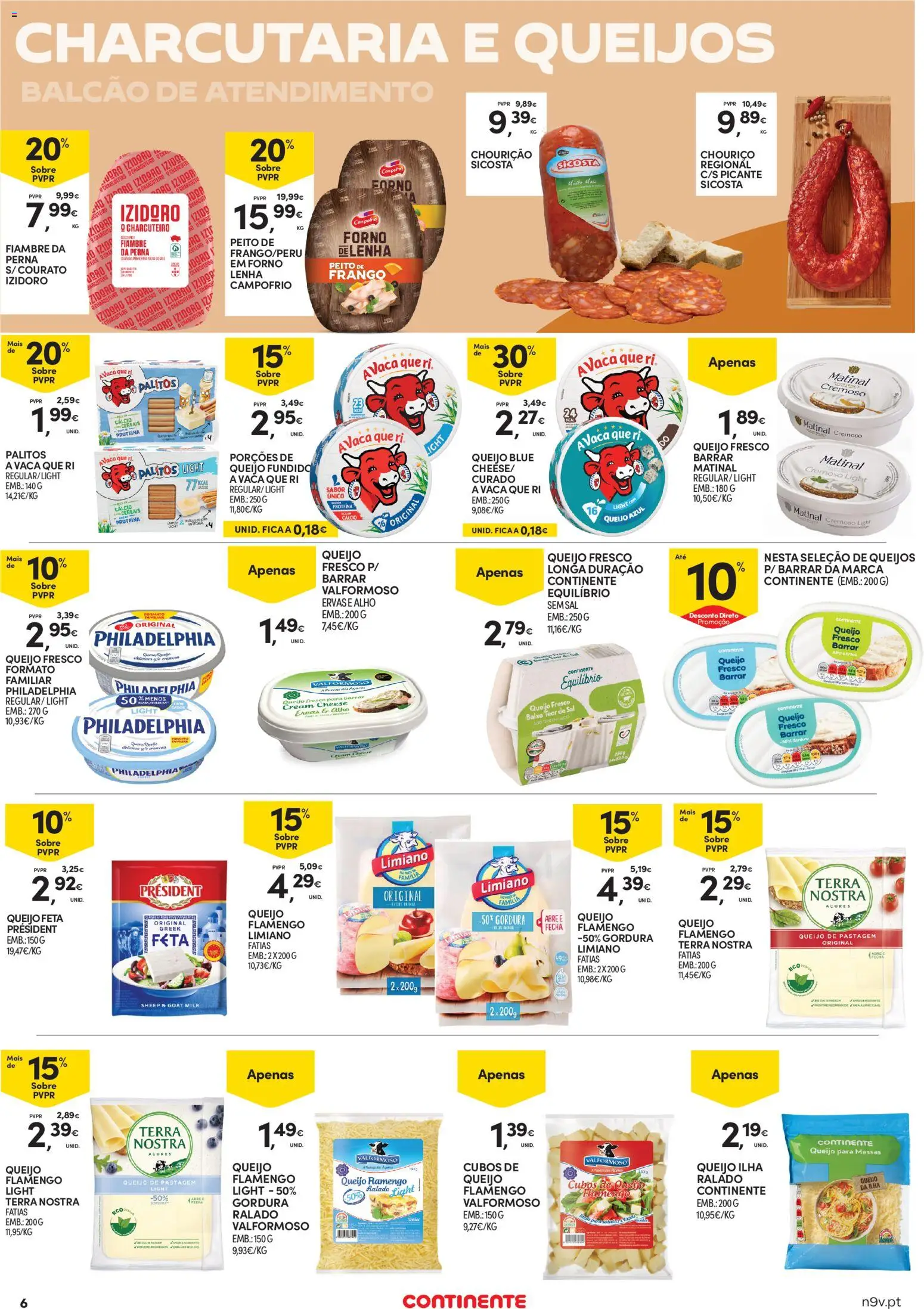 Continente Açores │ válido de 11.06.2026 | Página: 6 | Produtos: Forno, Frango, Cream cheese, Proteina