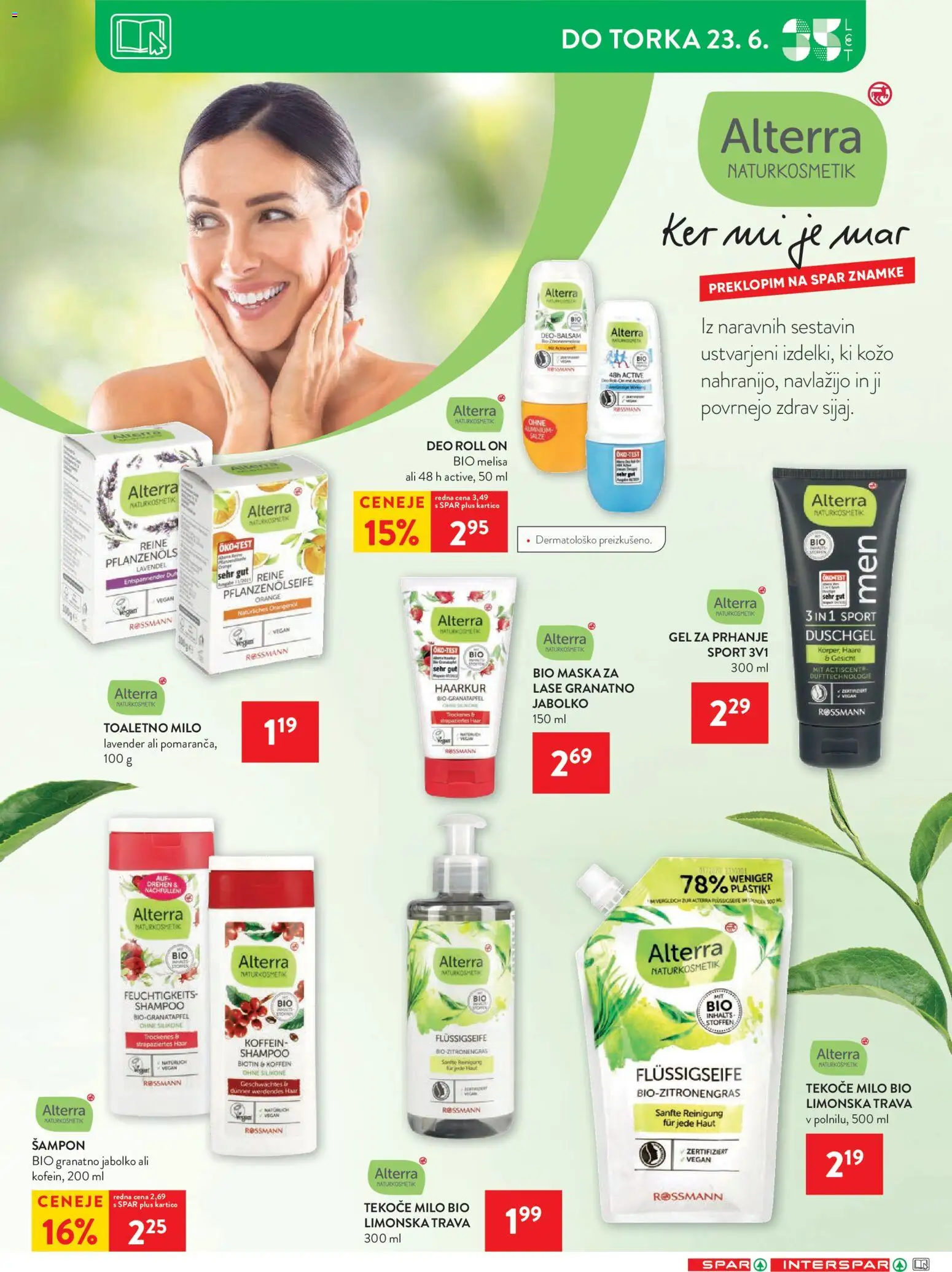 Novi Spar katalog ponudbe – veljaven od 17.06.2026 | Stran: 42 | Izdelki: Gel za prhanje, Sampon, Maska, Milo