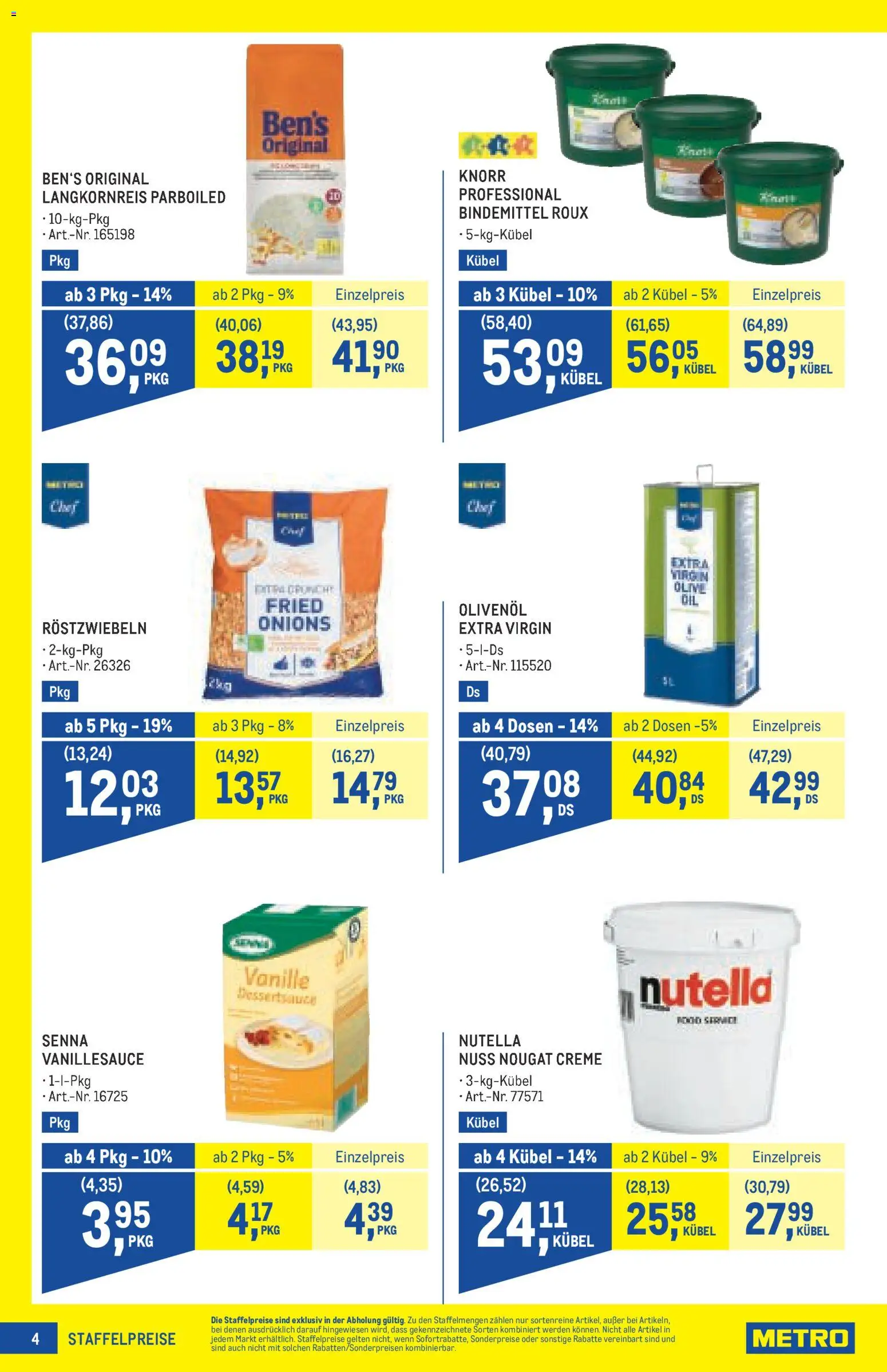 Metro angebote Profi gültig ab 20.08.2026 | Seite: 4 | Produkte: Nutella, Vanille, Creme