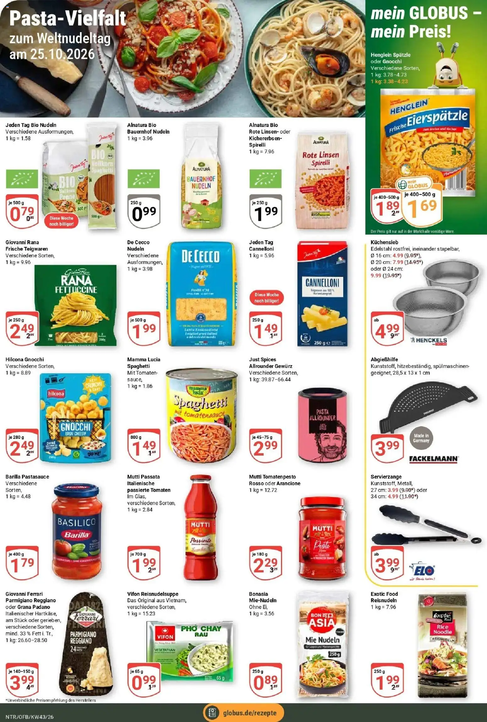 Globus Prospekt Neutraubling (ab 19.10.2026) » Angebote online | Seite: 10 | Produkte: Barilla, Spaghetti, Pasta, Nudeln