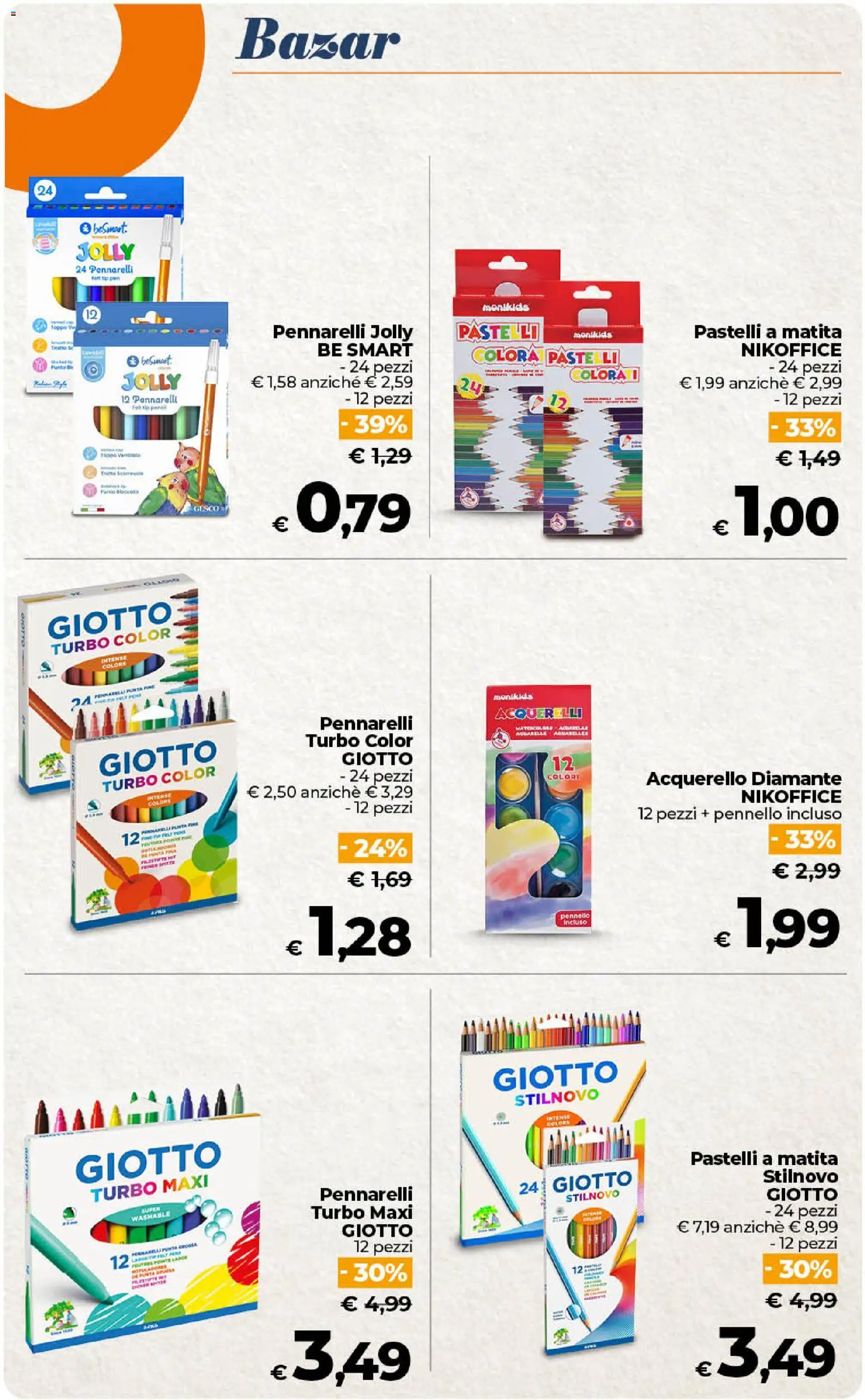 Volantino Ipercoop del 01/09/2026 | Pagina: 54 | Prodotti: Pennello, Pennarelli, Pastelli