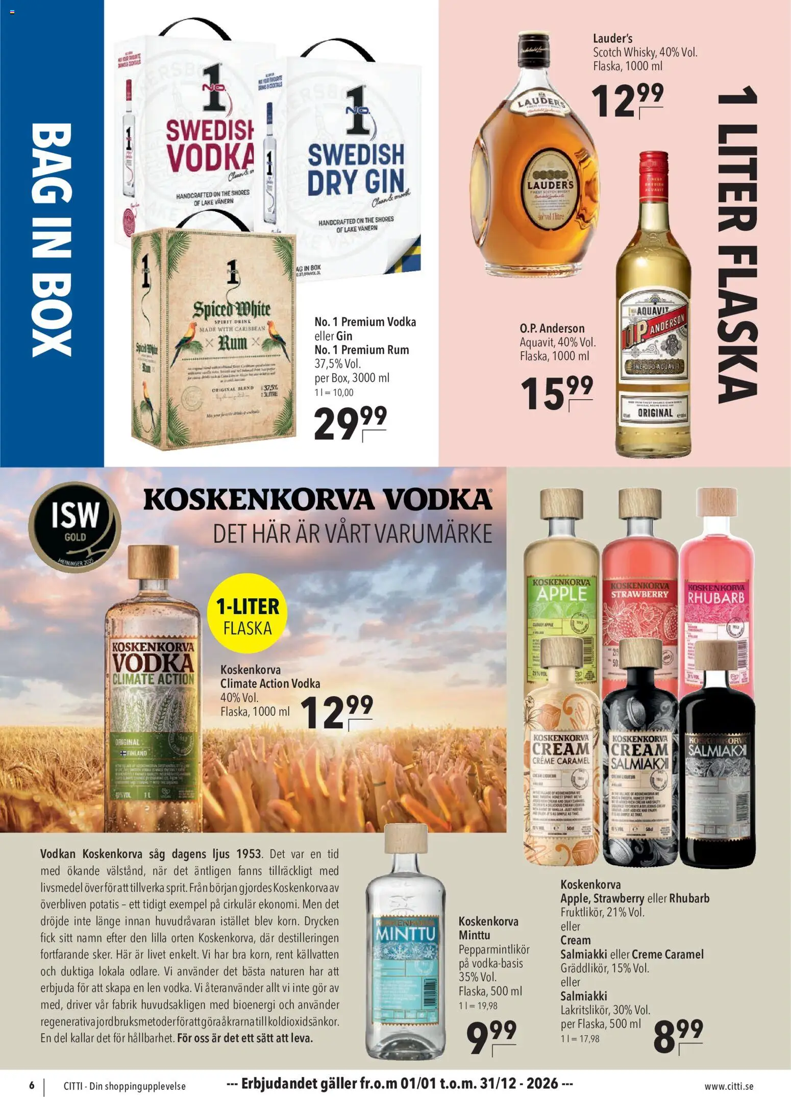 CITTI Markt Schweden-Werbung – gültig ab 24.08.2026 | Seite: 6 | Produkte: Rum, Creme, Vodka, Gin