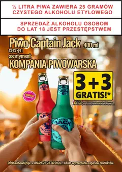 Pogląd oferty "Prim Market promocja - Piwo Captain Jack 3+3 Gratis" - ważna od 26.06.2026