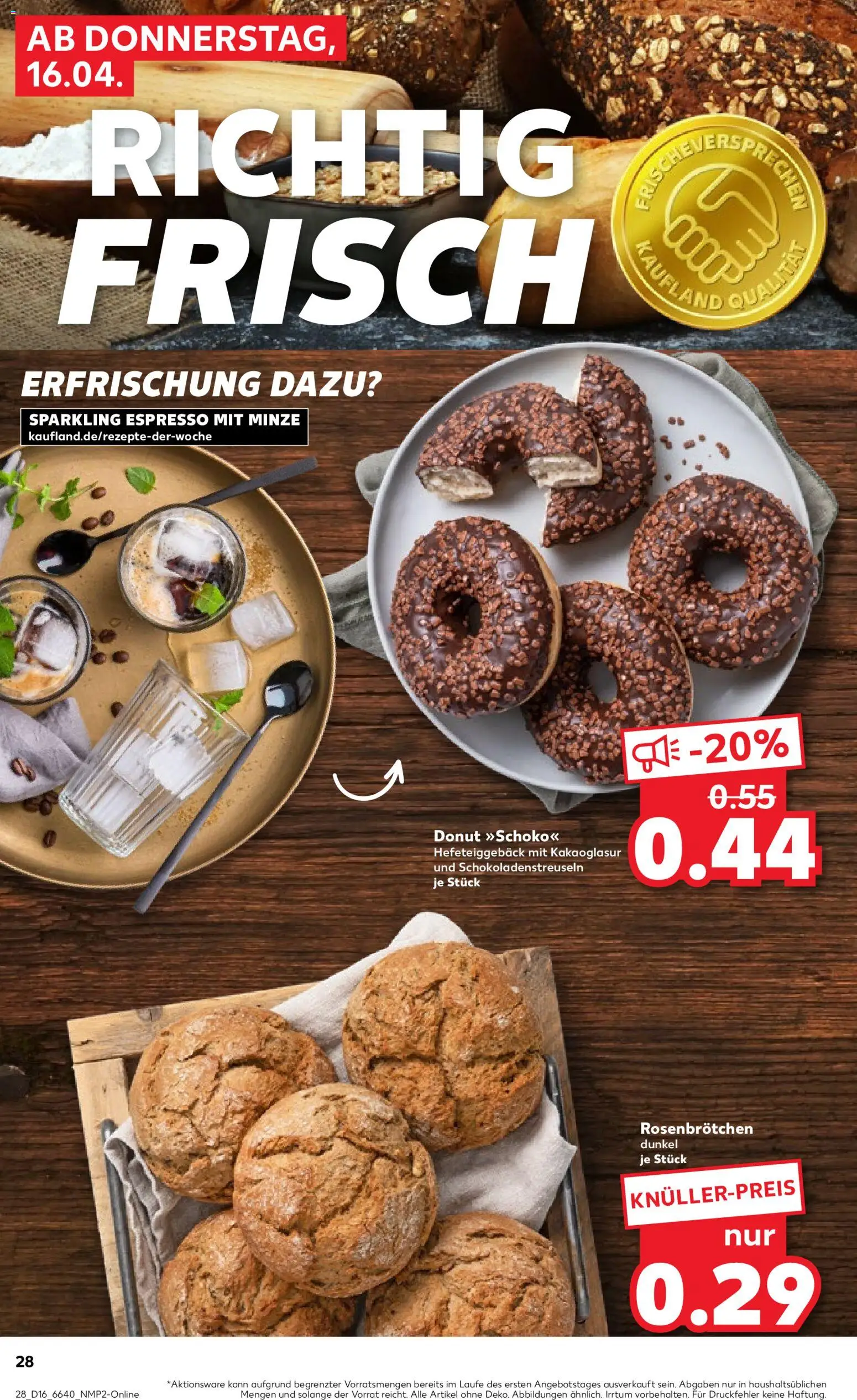 Kaufland Německo leták od 16.04.2026 | Strana: 28 | Produkty: Donut
