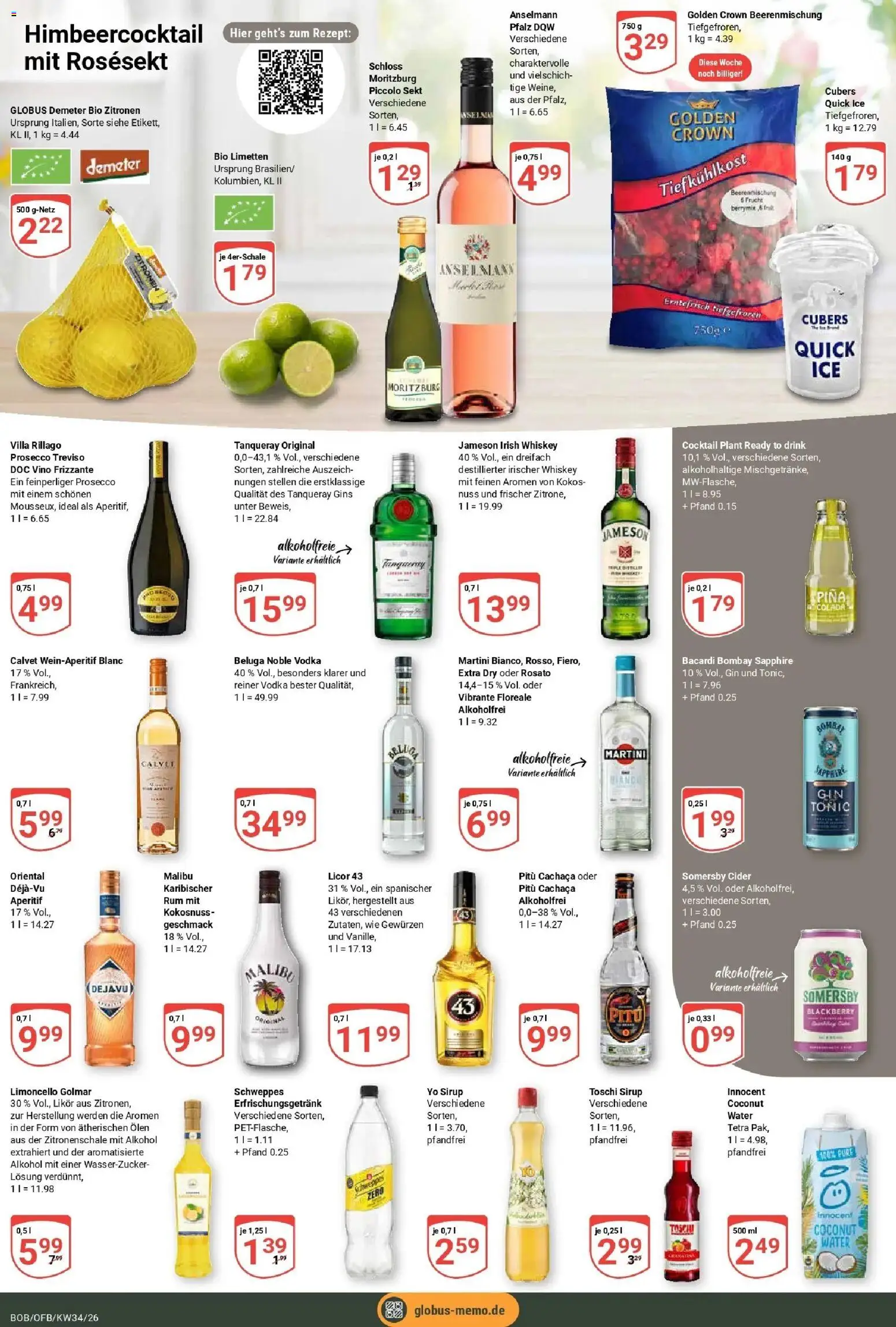 Globus Prospekt Bobenheim-Roxheim (ab 17.08.2026) » Angebote online | Seite: 17 | Produkte: Bacardi, Prosecco, Alkohol, Zitronen