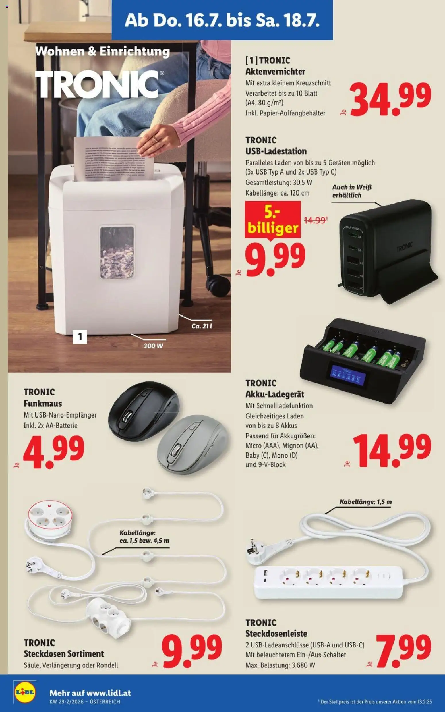 Lidl - Flugblatt gültig ab 16.07.2026 | Seite: 22 | Produkte: USB, Aktenvernichter