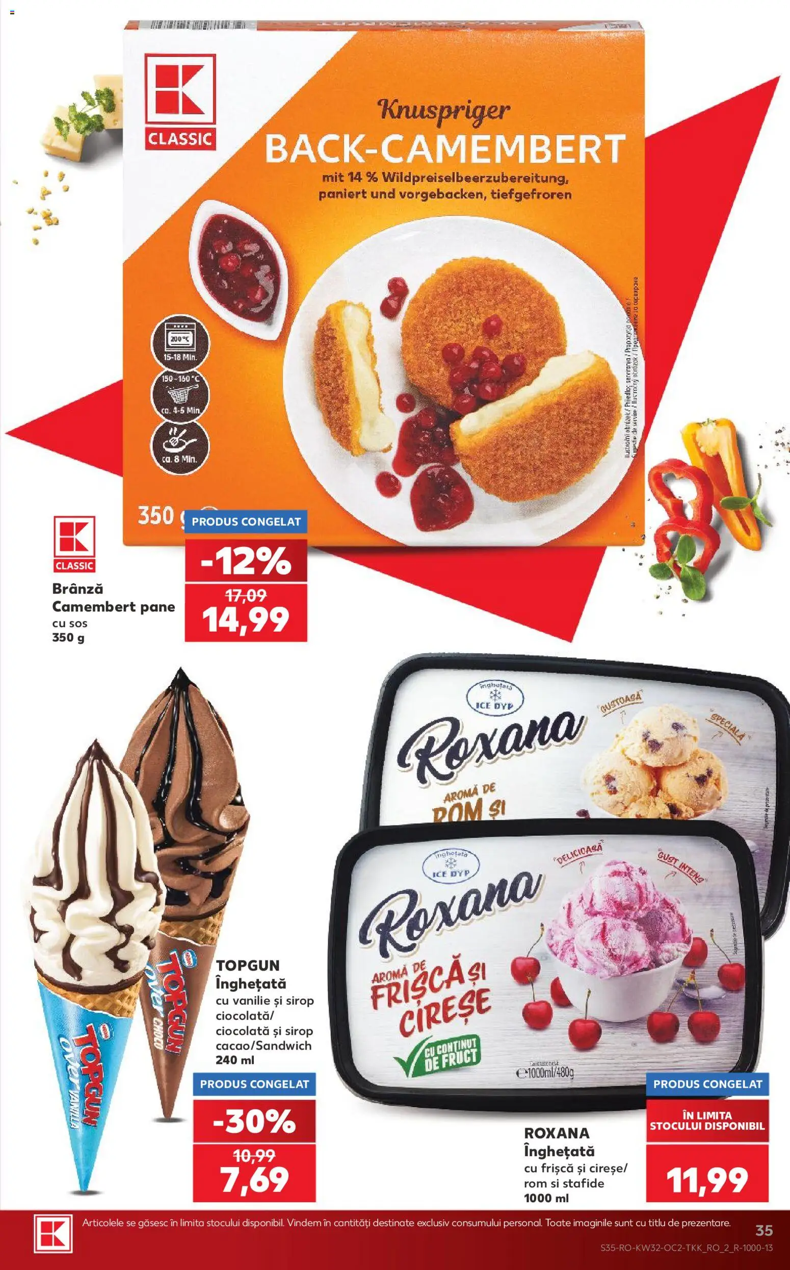 Noul catalog Kaufland – valabil de la 05.08.2026 | Pagină: 35 | Produse: Rom, Cireșe, Înghețată, Sos