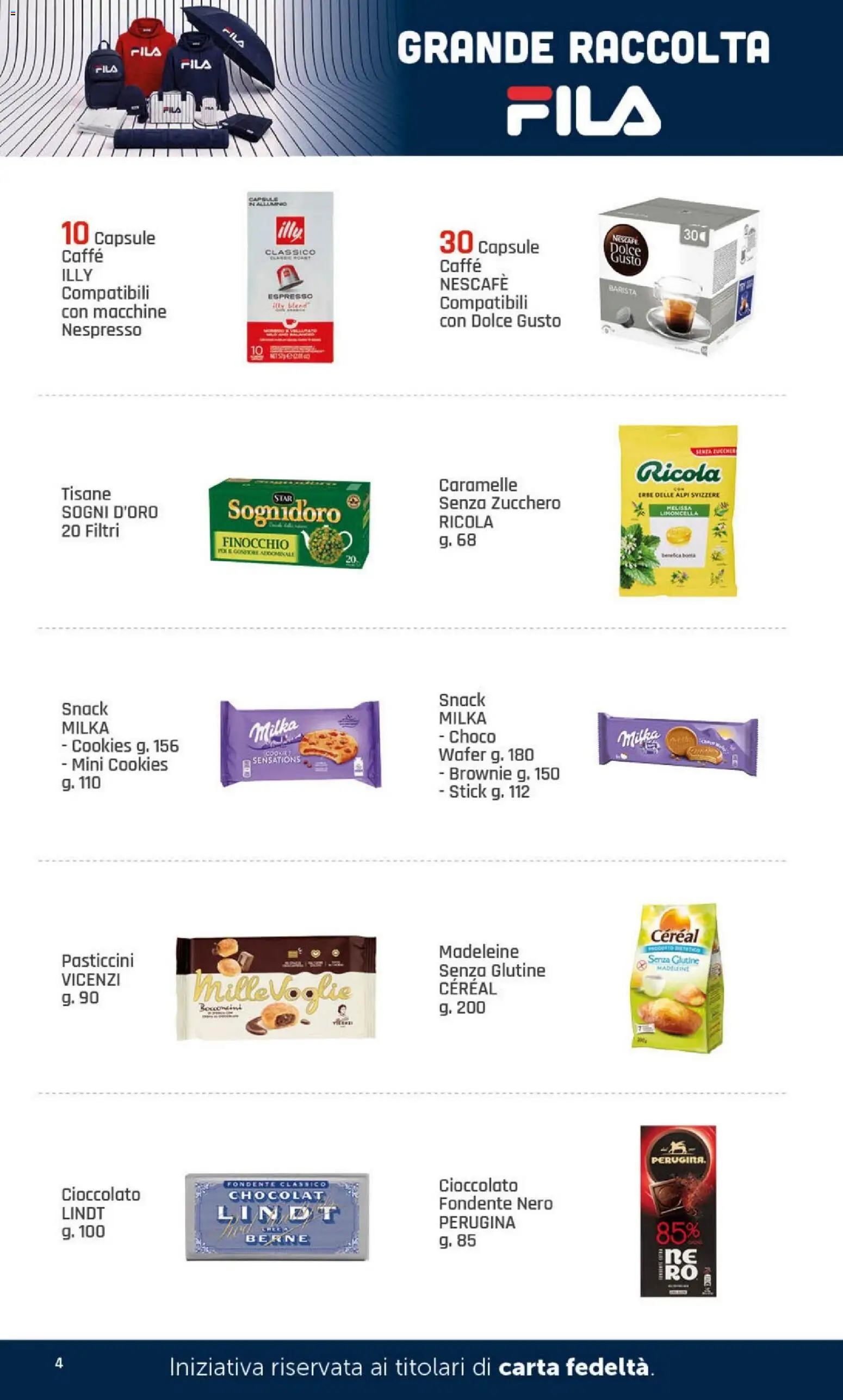 Volantino DOK del 12/10/2026 | Pagina: 4 | Prodotti: Senza glutine, Cioccolato, Illy, Nescafé