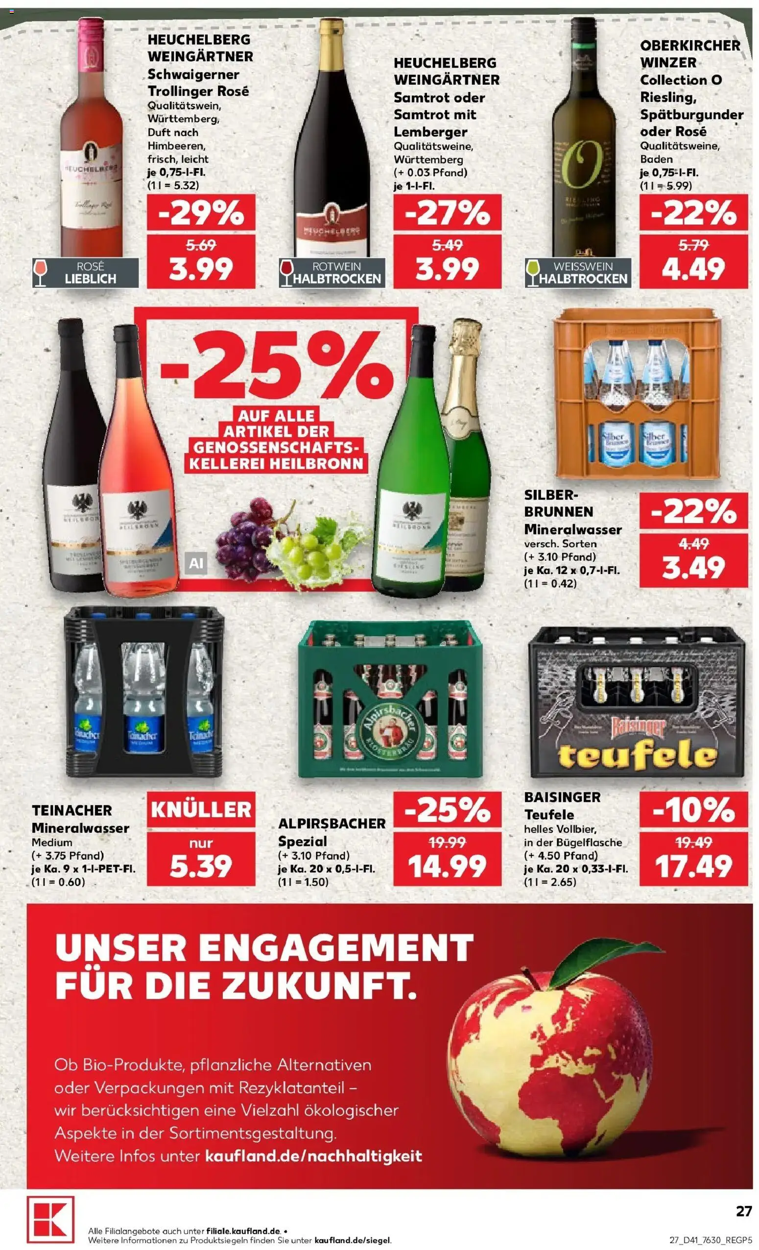 Prospekt Kaufland ab 05.10.2026 » Angebote Online zum Blättern | Seite: 37 | Produkte: Weißwein, Rotwein, Duft, Mineralwasser