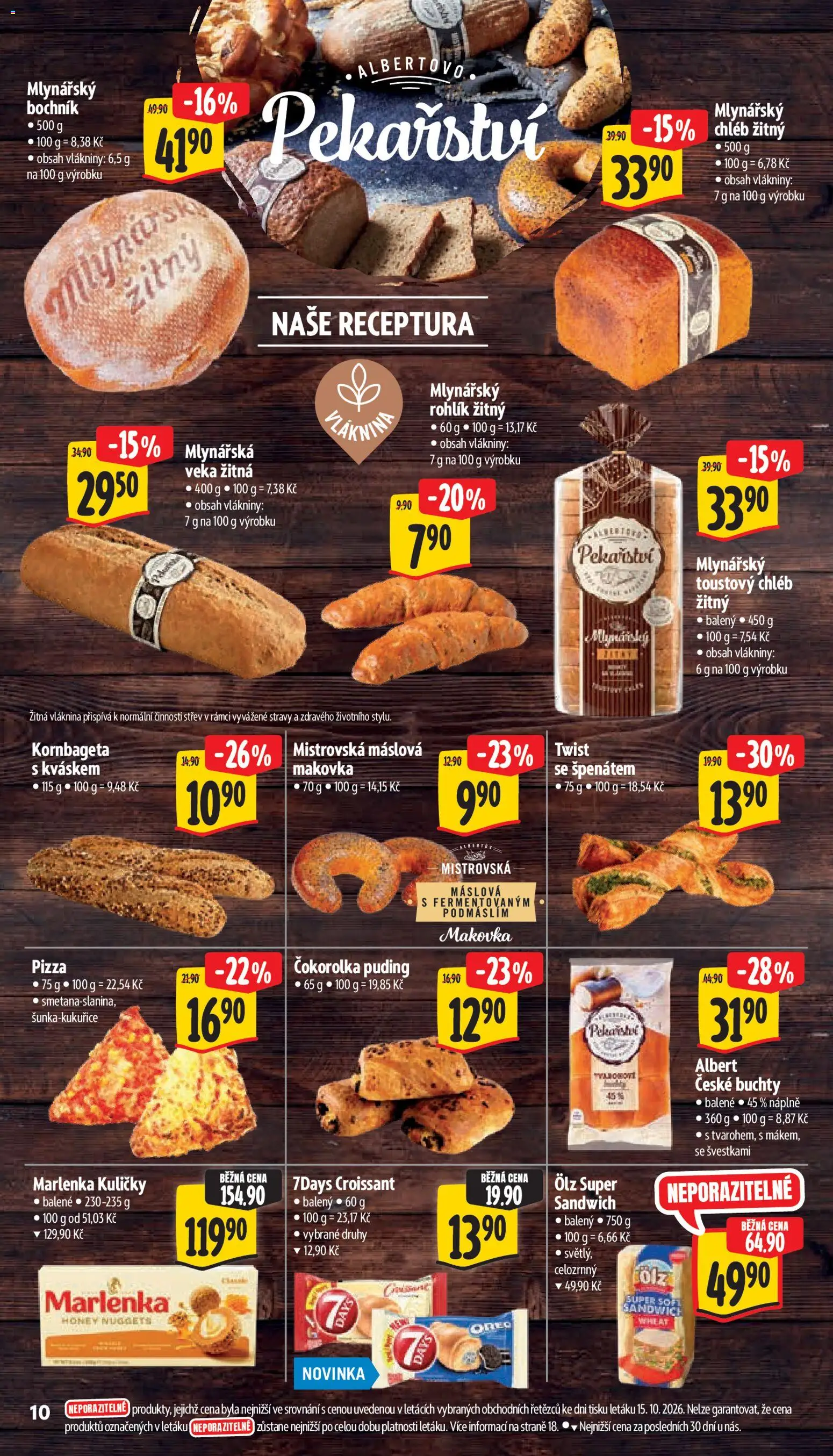 Albert leták - Supermarket od 21.10.2026 | Strana: 18 | Produkty: Veka, Mlynářský rohlík, Kuličky, Mlynářský chléb