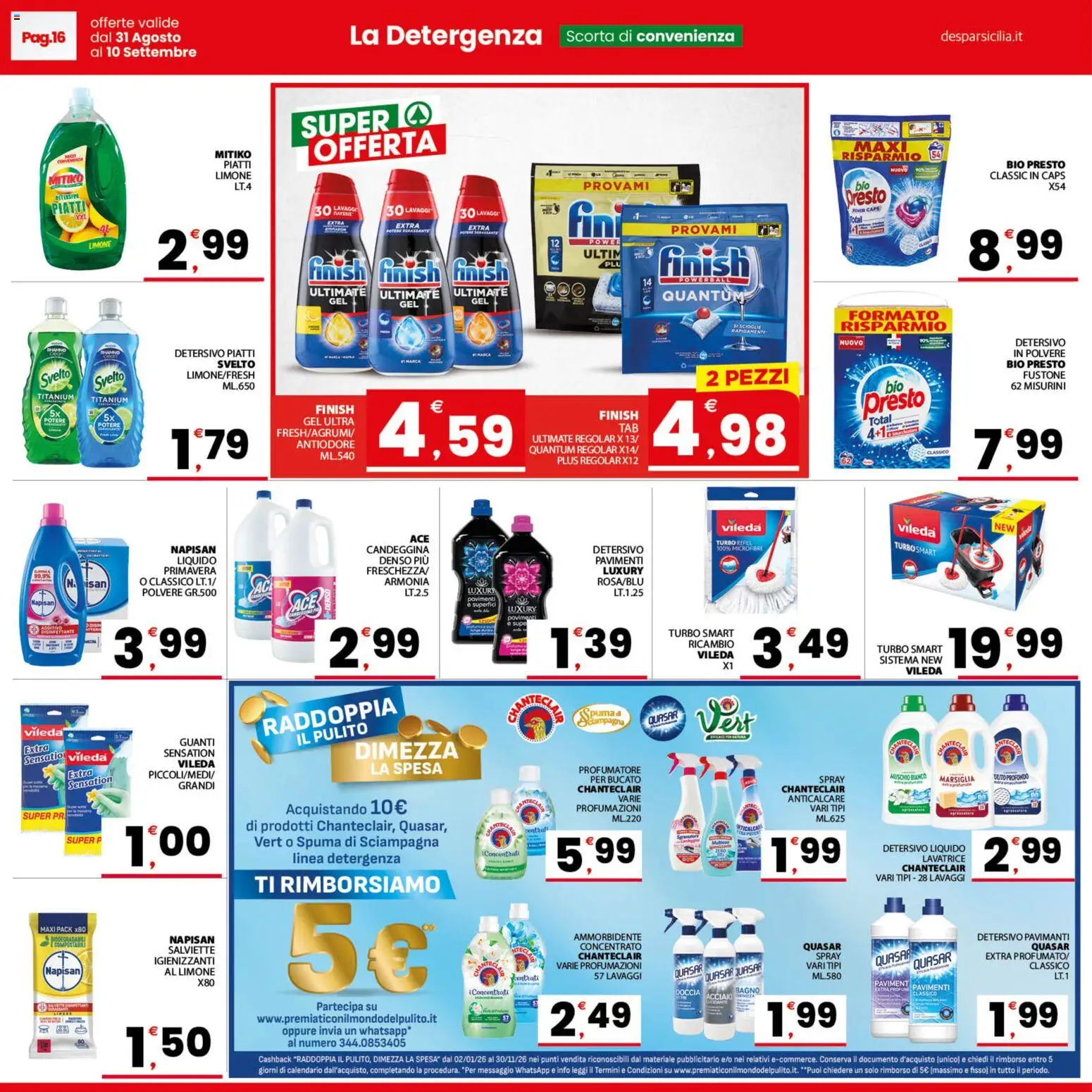 Volantino Despar del 31/08/2026 | Pagina: 16 | Prodotti: Ammorbidente, Limone, Guanti, Lavatrice