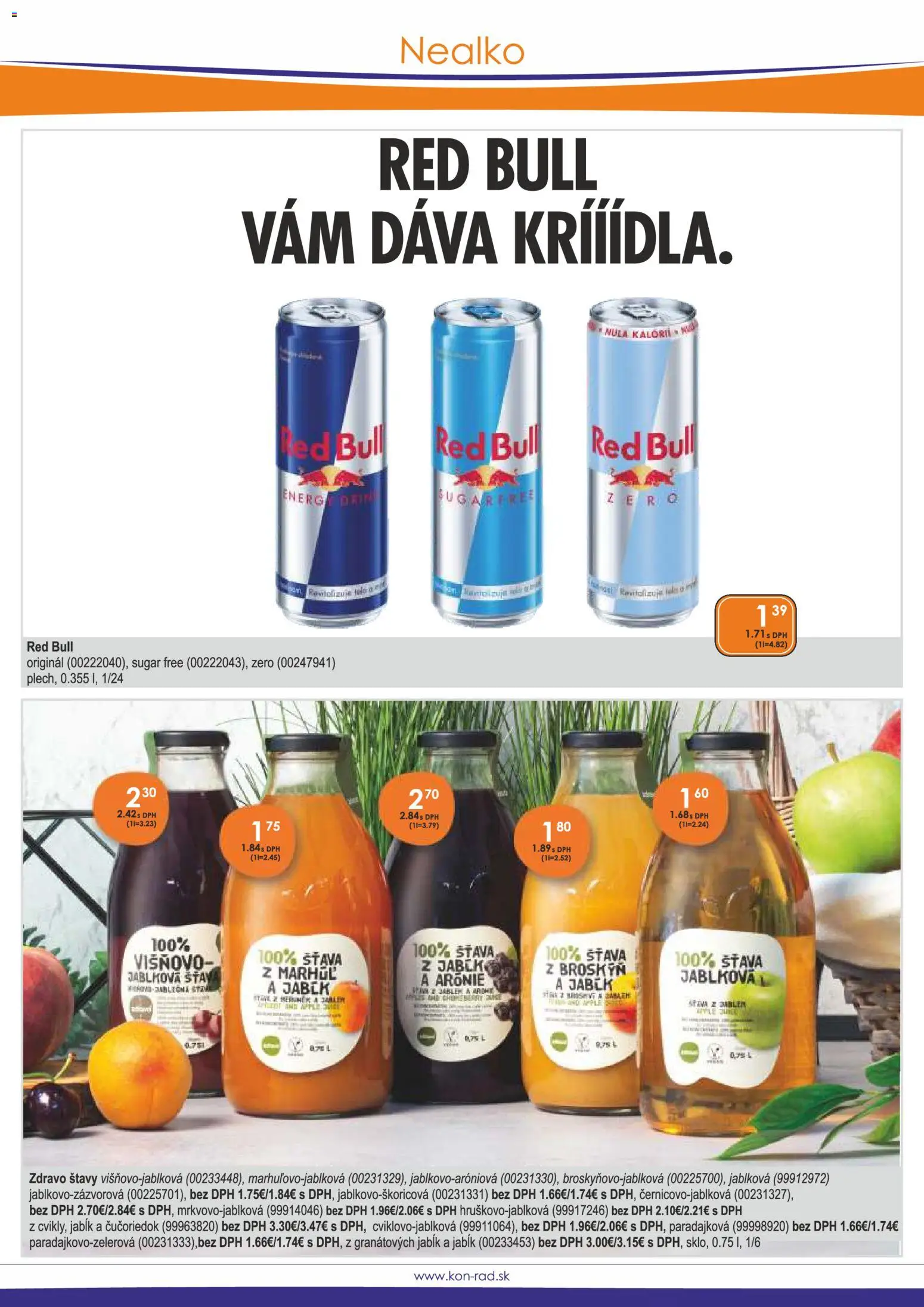 Nové KON - RAD akcie – leták je platný od 01.08.2026 | Strana: 27 | Produkty: Apple, Red Bull, Šťava