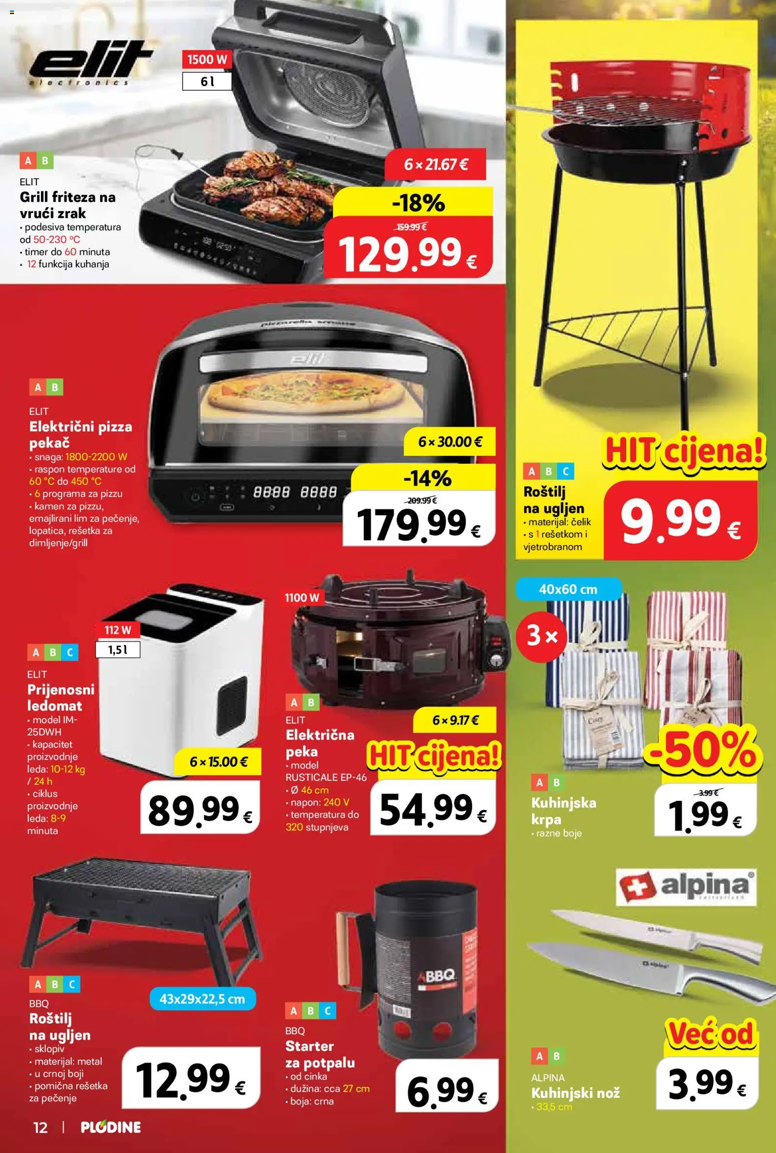 Plodine katalog | vrijedi od 29.04.2026 | Stranica: 12 | Proizvodi: Friteza, Ledomat, Krpa, Nož