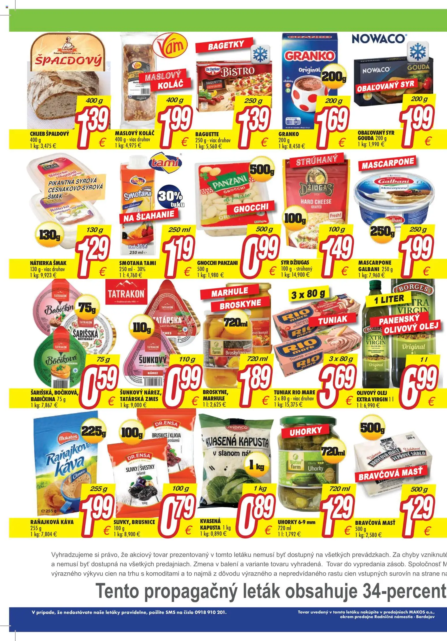 Nové Makos akcie – leták je platný od 14.09.2026 | Strana: 3 | Produkty: Tuniak, Mascarpone, Brusnice, Uhorky