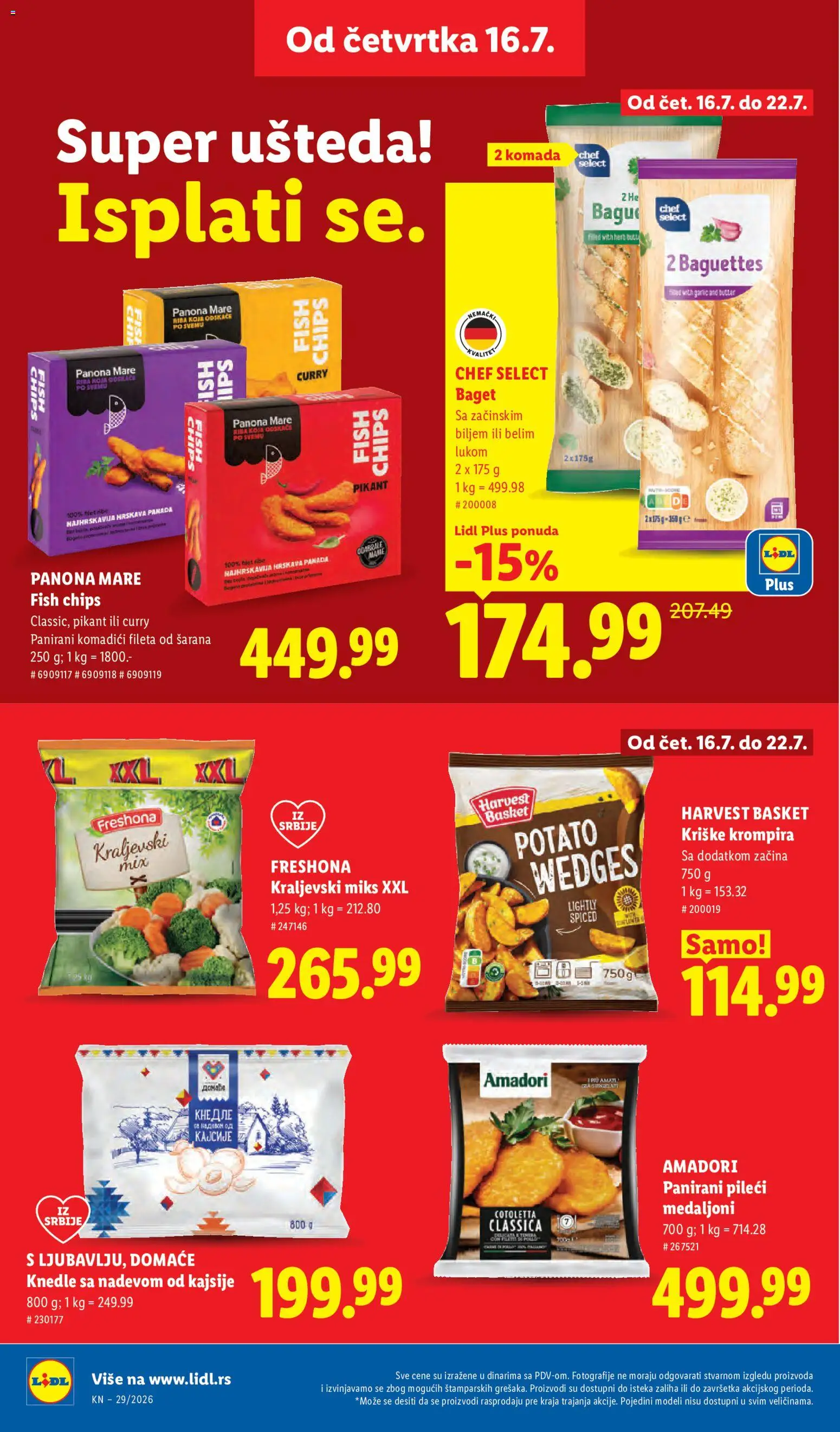 Lidl katalog - važi od 16.07.2026 | Strana: 28 | Proizvode: Baget, Kajsije, Knedle, Riba