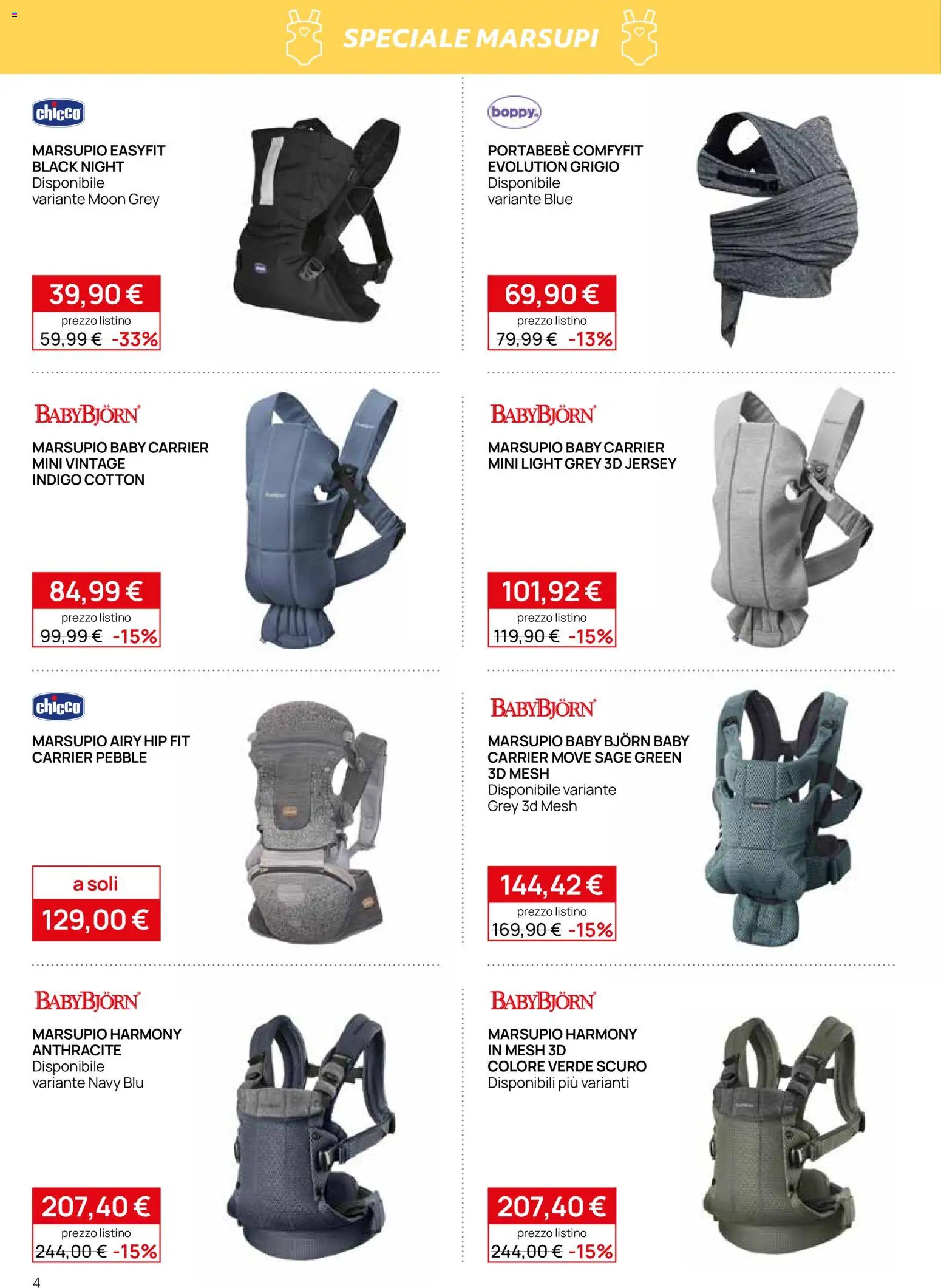 Volantino Prenatal del 20/08/2026 | Pagina: 4 | Prodotti: Zaino, Borsa, Fasciatoio, Tasche
