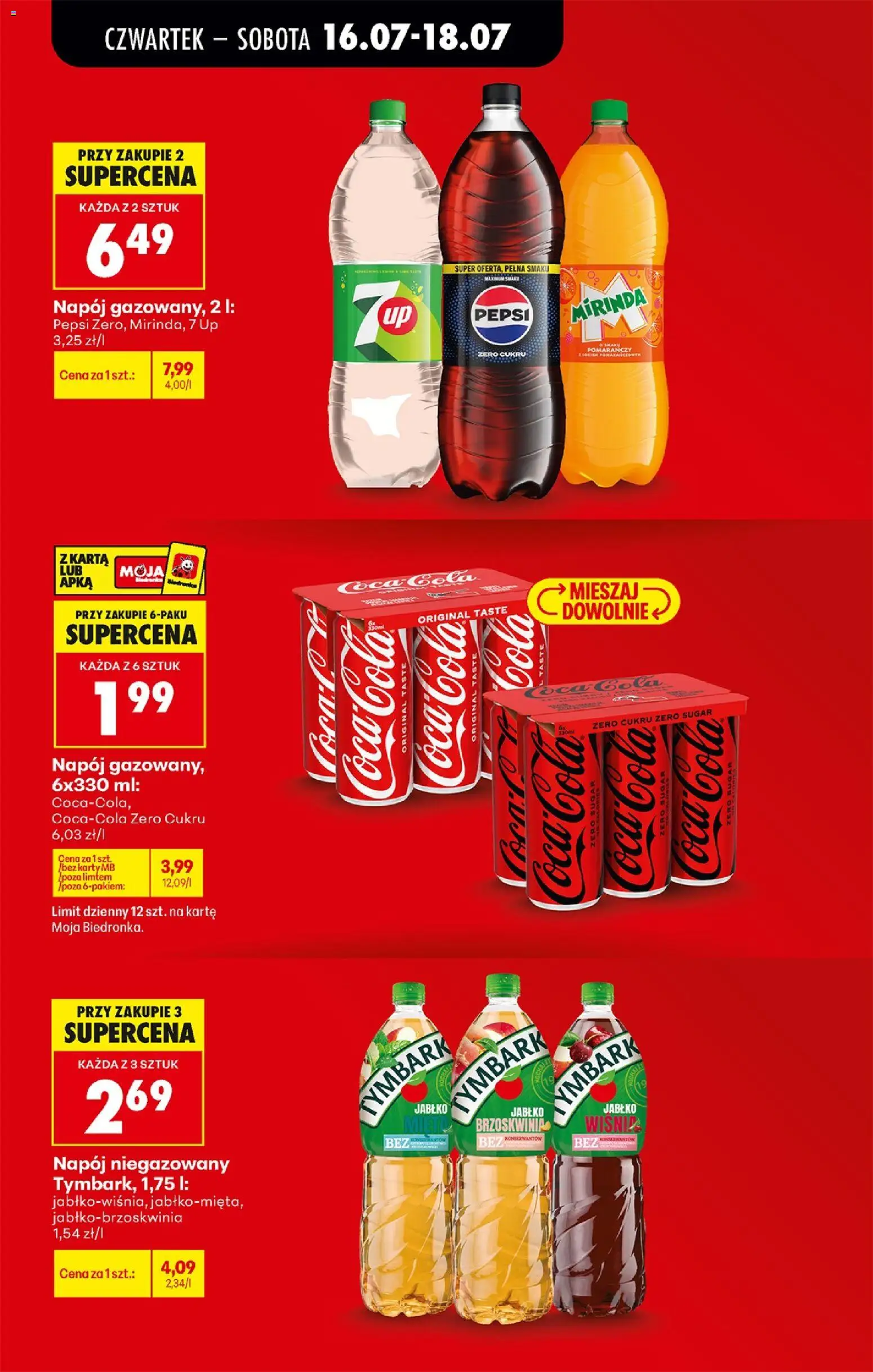Biedronka gazetka od czwartku od 16.07.2026 | Strona: 11 | Produkty: Brzoskwinia, Karta, Pepsi, Coca cola