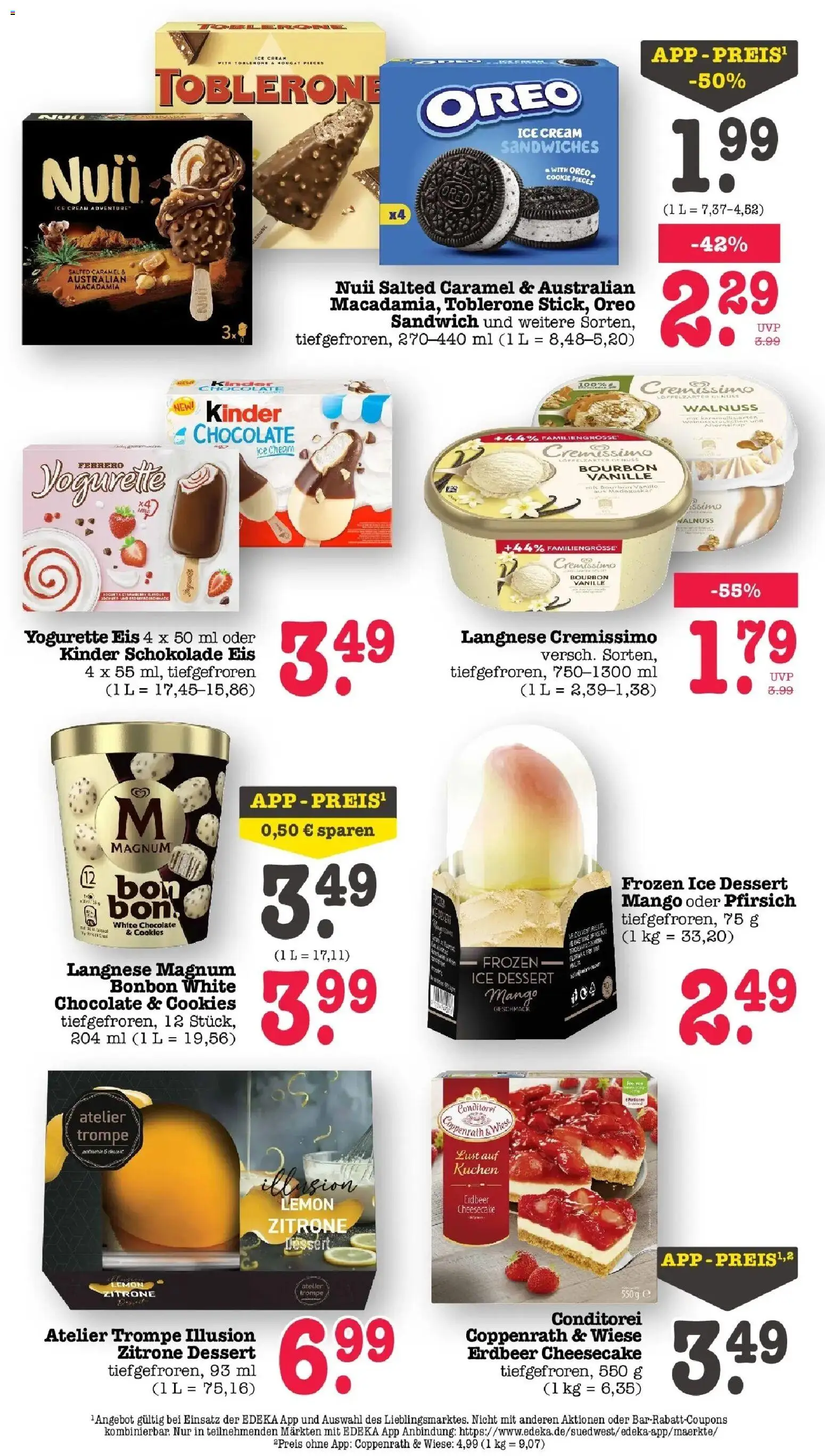 Edeka Prospekt Frankfurt Am Main (ab 17.08.2026) » Angebote Online | Seite: 27 | Produkte: Langnese, Langnese cremissimo, Bourbon, Zitronen