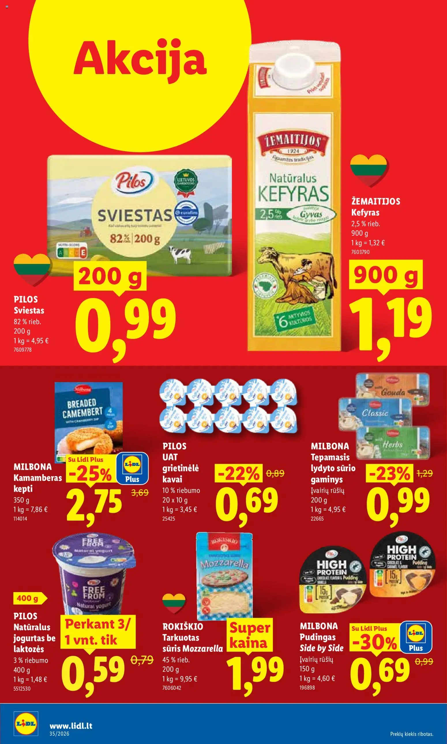LIDL akcijos nuo 2026.08.24 | Puslapis: 30 | Prekių: Grietinėlė, Jogurtas, Sūris, Sviestas