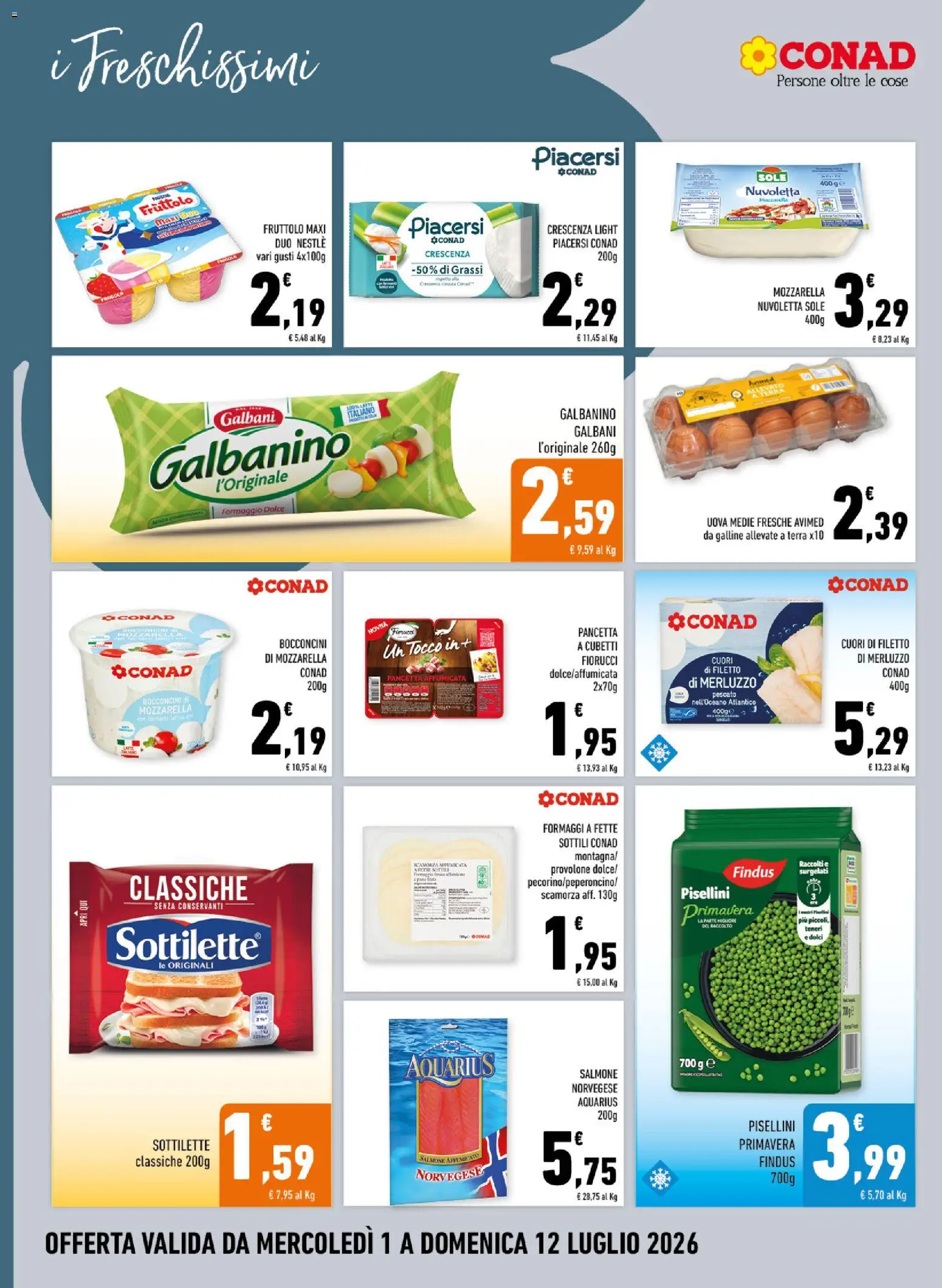 Volantino Conad del 01/07/2026 | Pagina: 10 | Prodotti: Uova, Pancetta, Formaggio, Crescenza