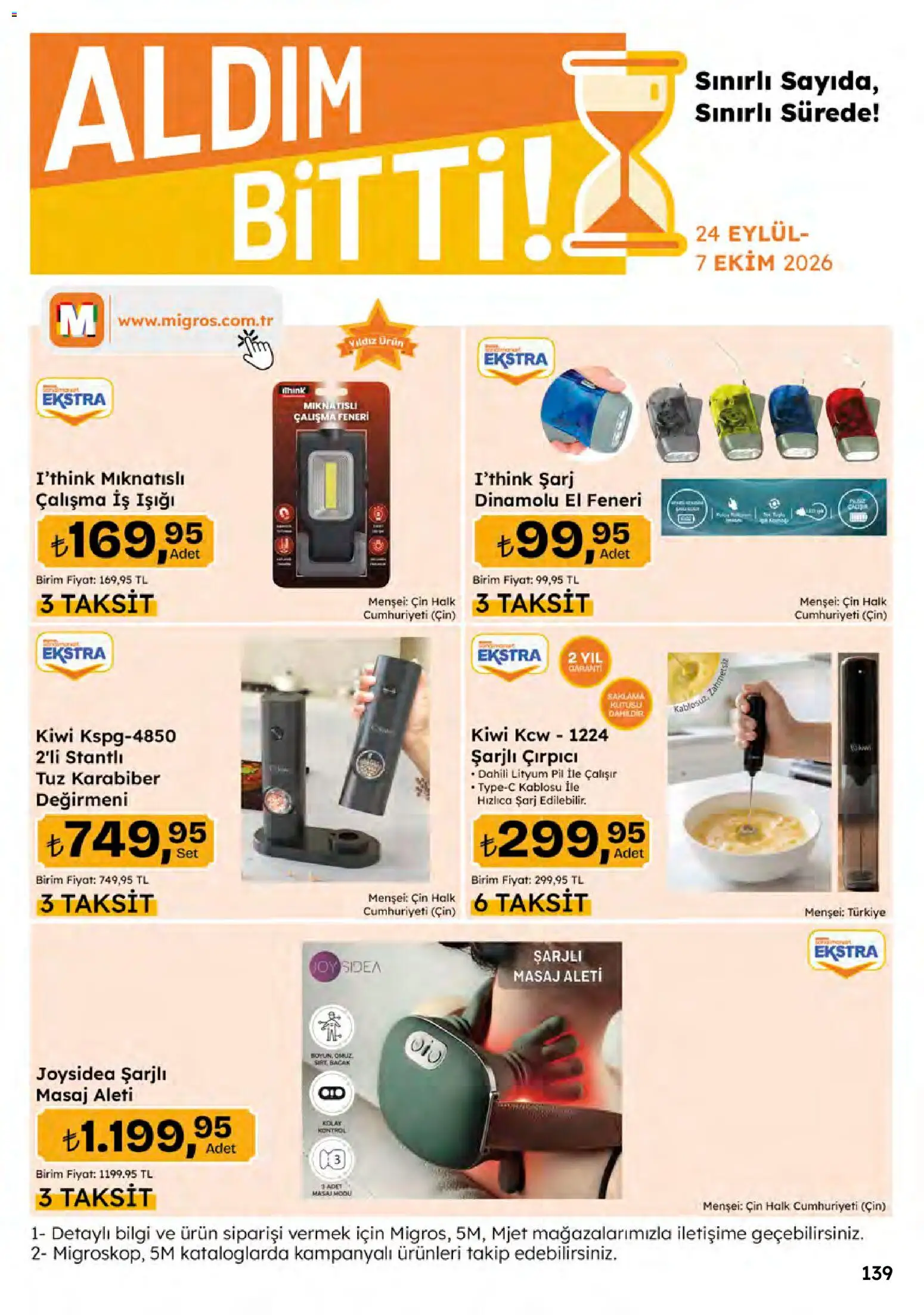 Migros Katalog - Migroskop - 24 Eylül 2026 tarihinden itibaren geçerlidir | Sayfa: 139