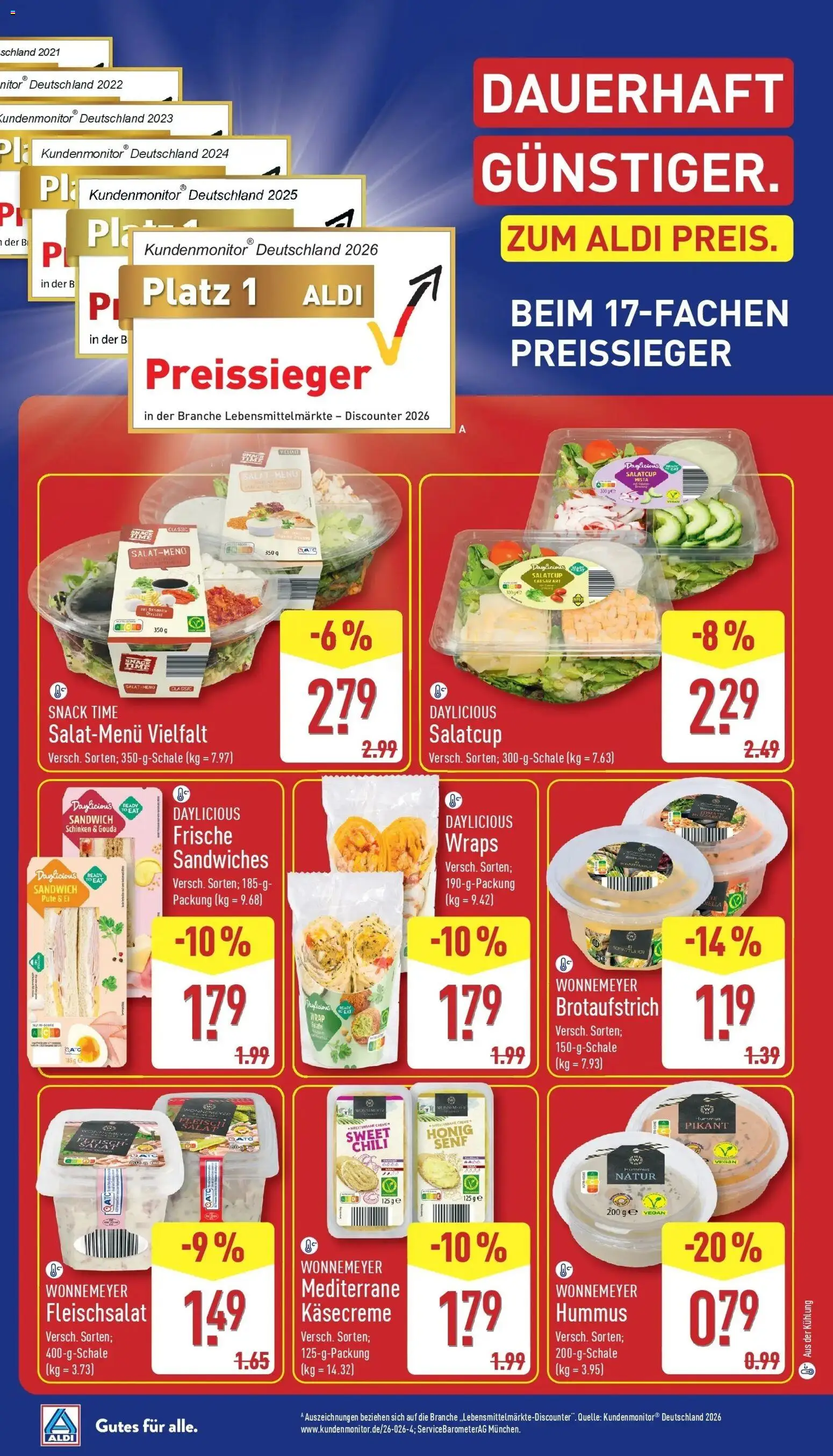 Aldi Aktueller Prospekt (ab 14.10.2026) » Angebote Online | Seite: 1 | Produkte: Pute, Gouda, Fleisch, Salat