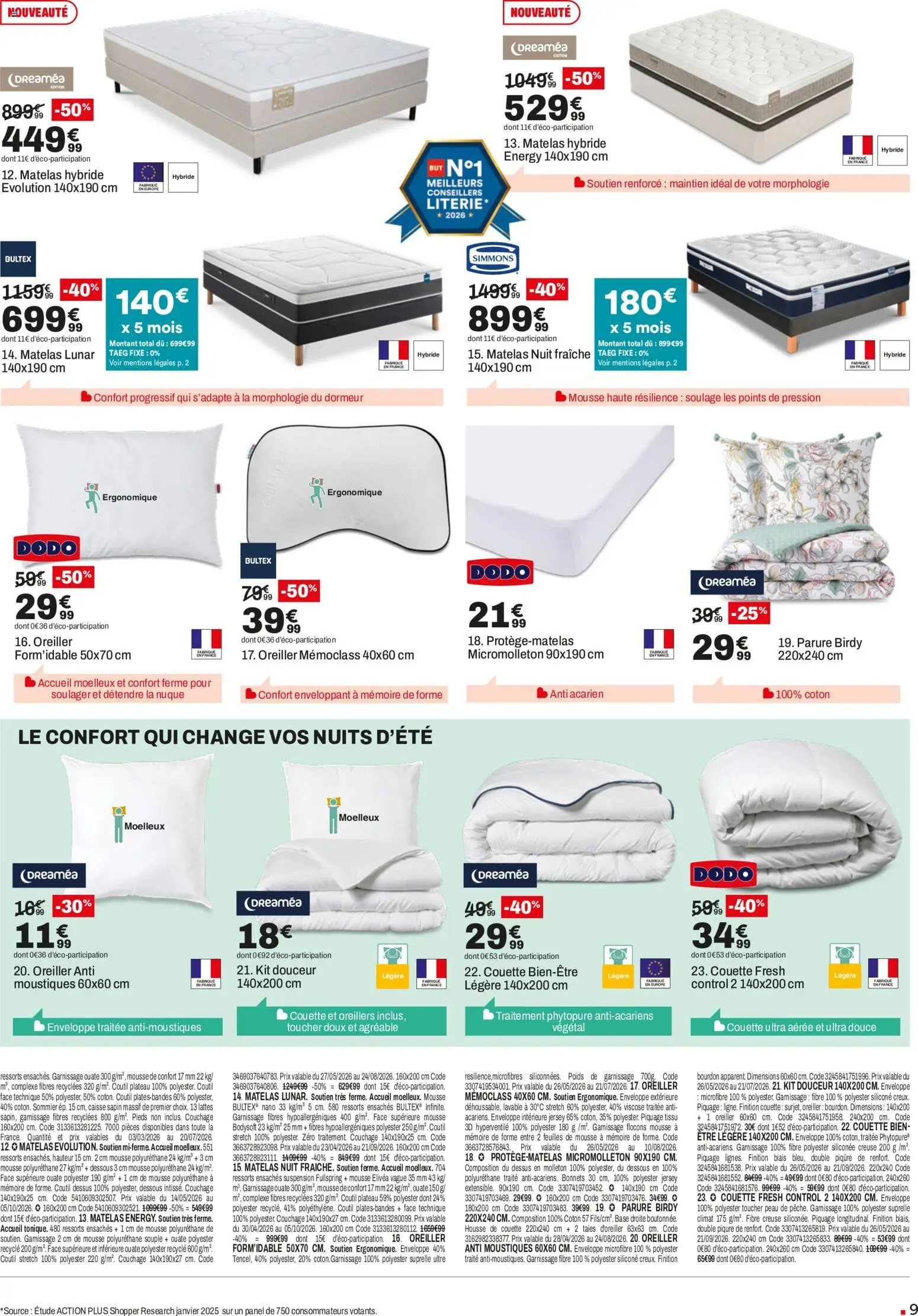 {H1} | Page: 9 | Produits: Flocons, Coton, Housse de couette, Couette