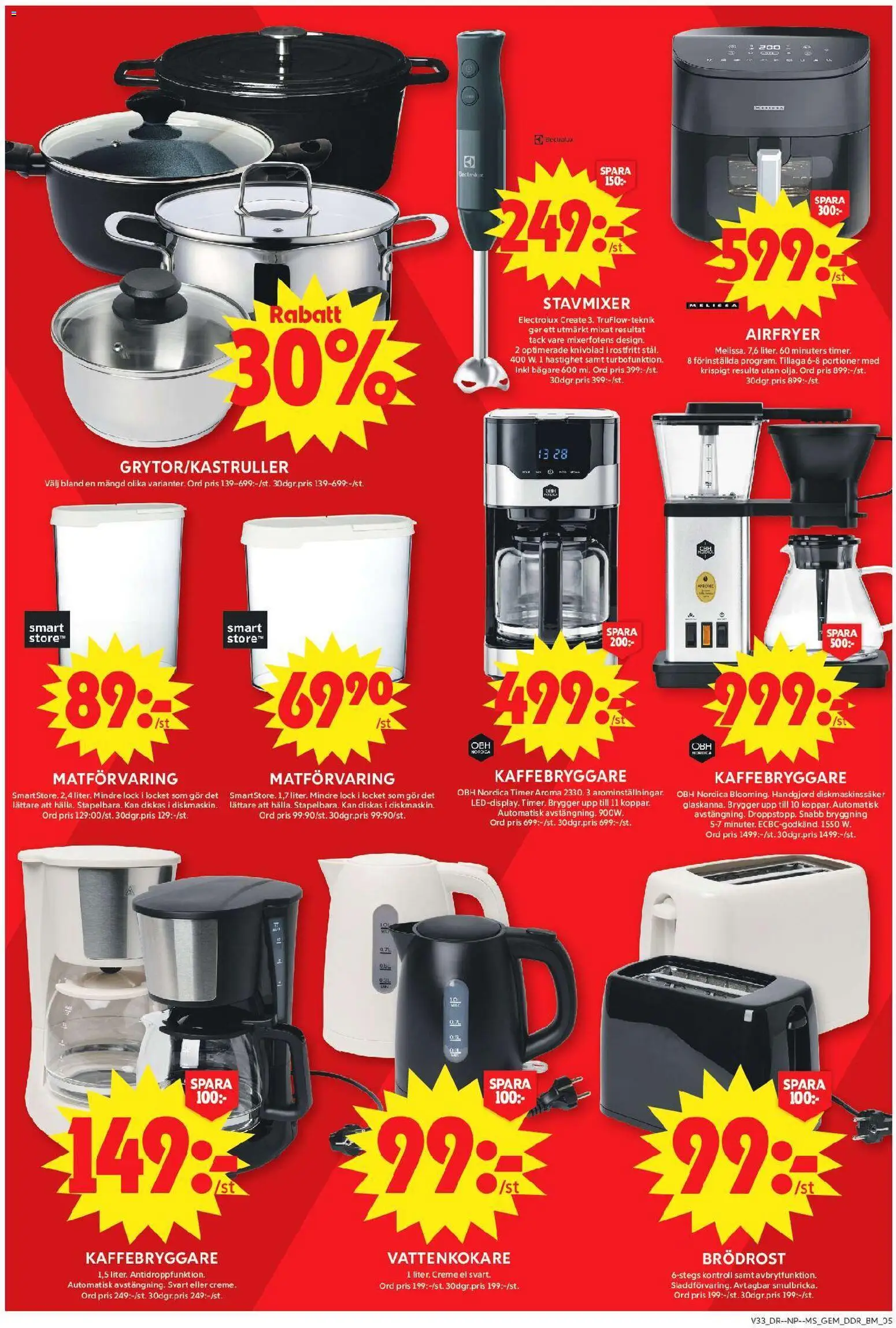 ICA Maxi reklamblad aktuell från 10/08/2026 | Sida: 13 | Produkter: Kaffebryggare, Brödrost, Lock, Stavmixer