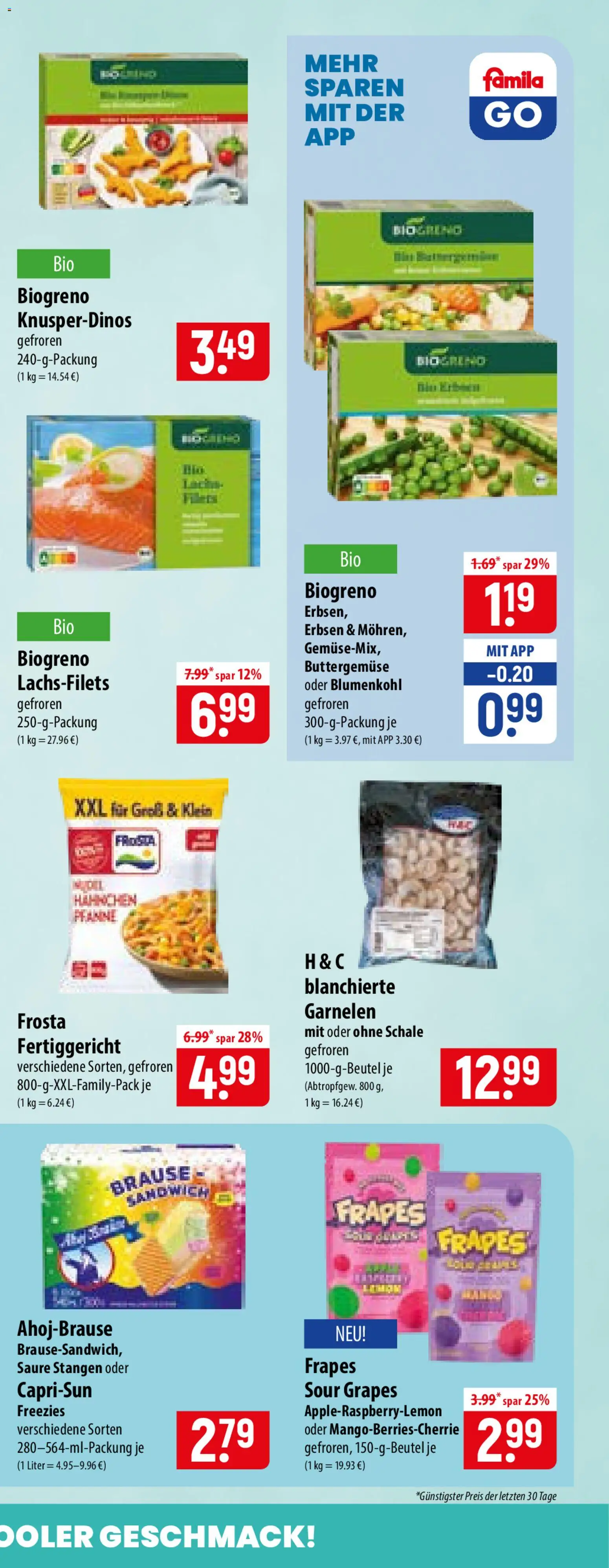 Famila Prospekt – gültig ab 13.07.2026 | Seite: 19 | Produkte: Hahnchen, Garnelen, Blumenkohl, Erbsen