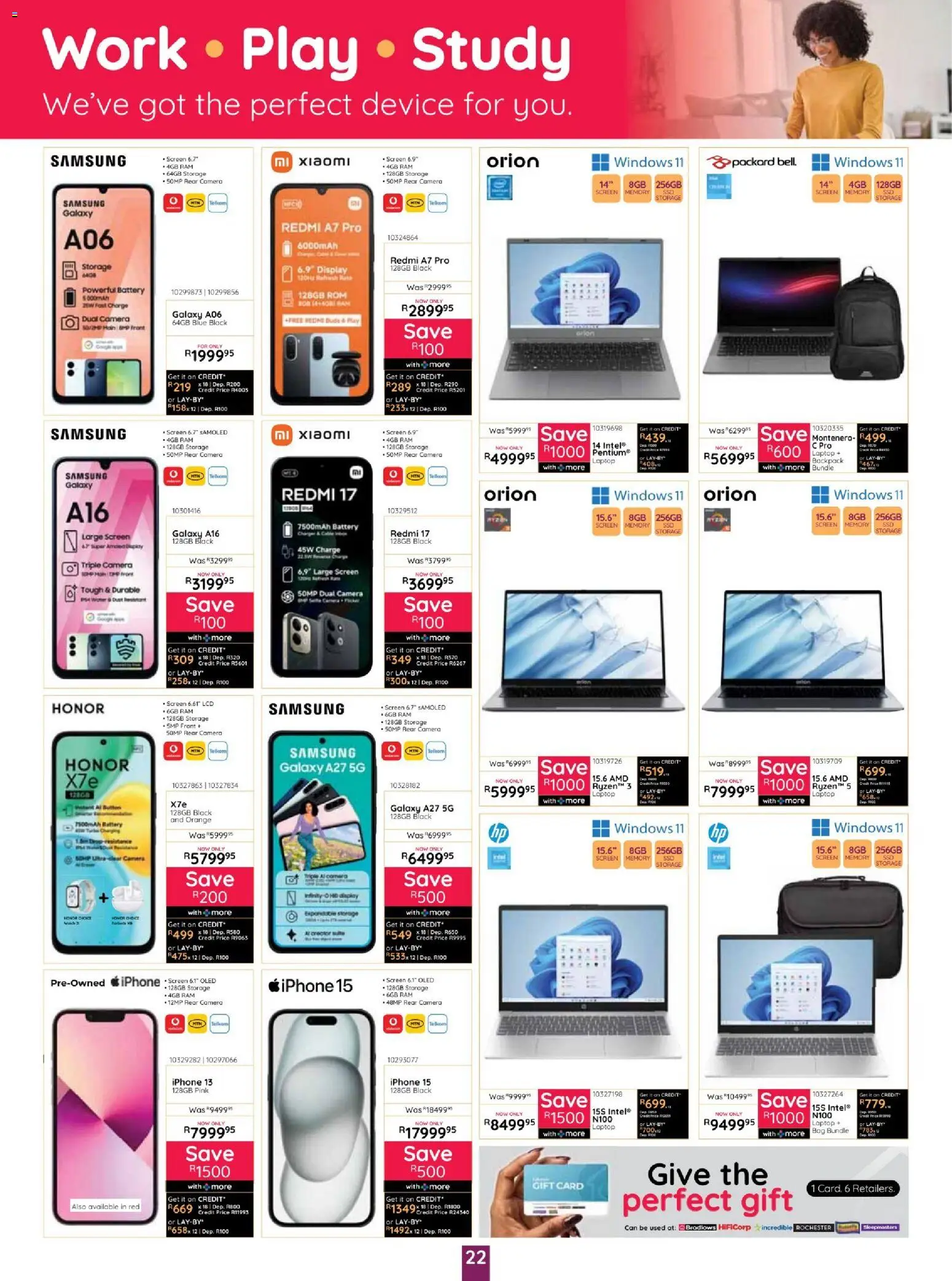New Bradlows catalogue – valid from 15/10/2026 | Page: 22 | Products: Gift card, Camera, Laptop, Battery