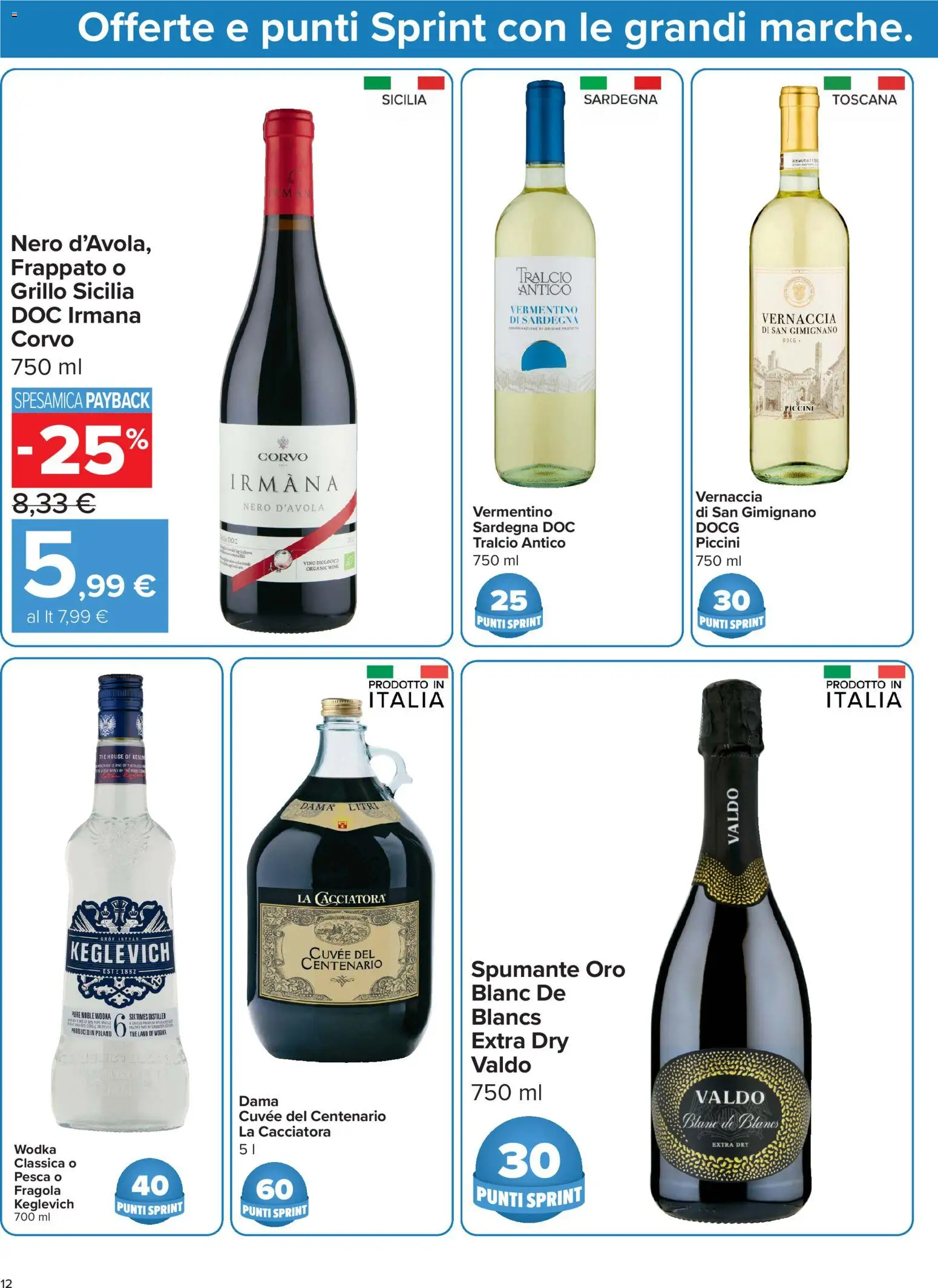 Volantino Carrefour del 05.06.2026 | Pagina: 12 | Prodotti: Vino, Pesca, The, Spumante