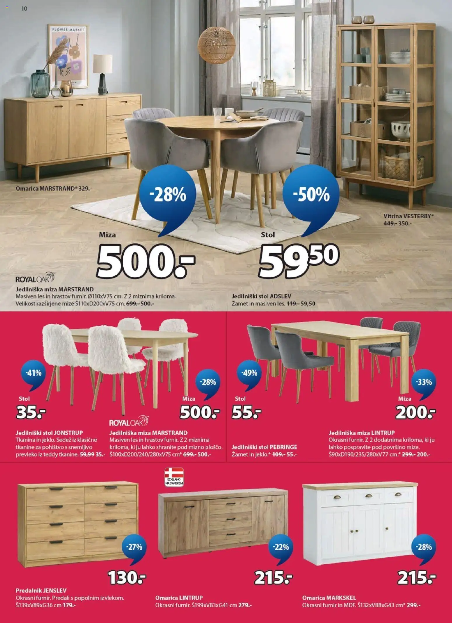 Novi JYSK katalog ponudbe – veljaven od 03.06.2026 | Stran: 10 | Izdelki: Furnir, Predalnik, Miza, Stol