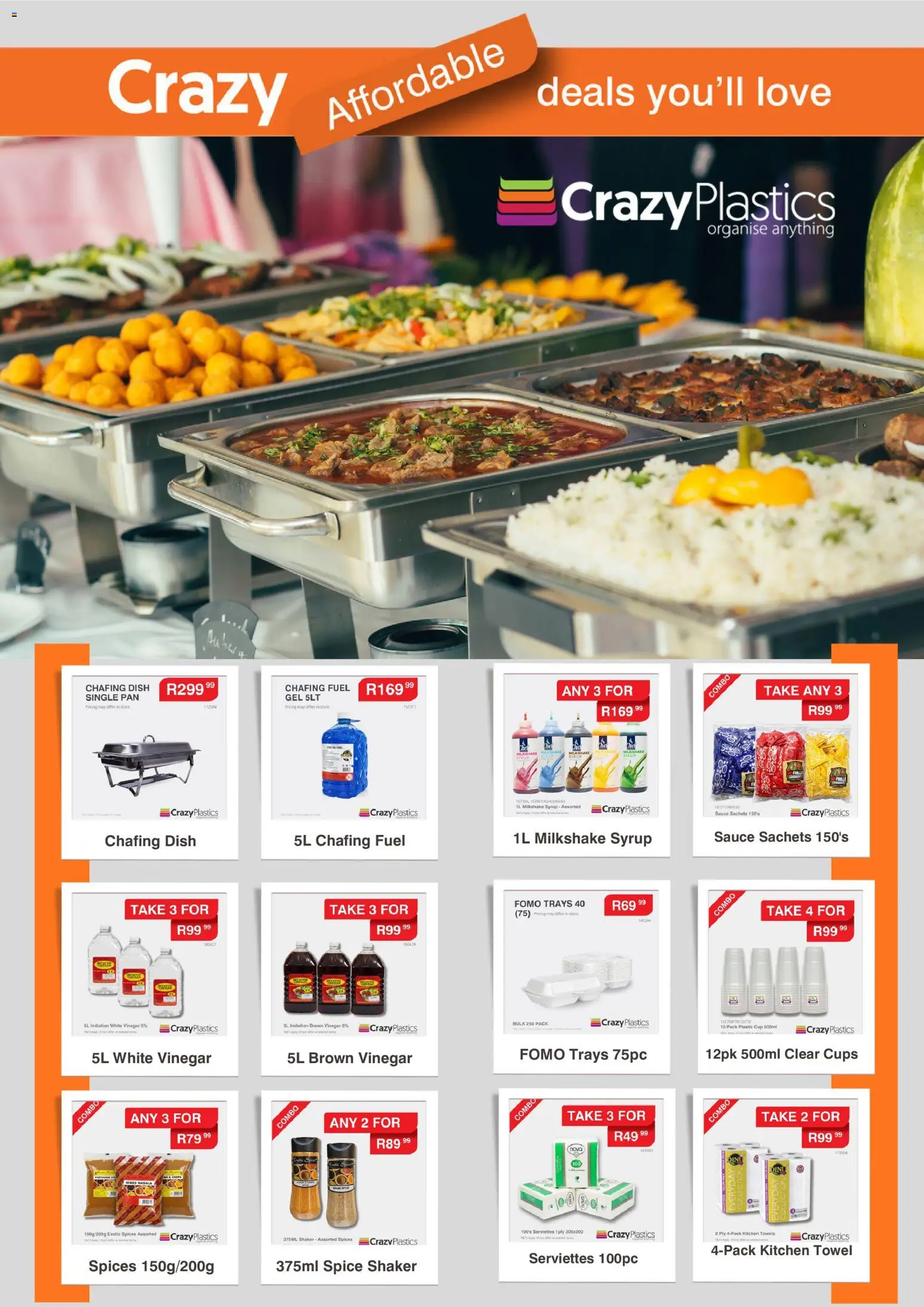 New Crazy Plastics catalogue – valid from 15.04.2026 | Page: 3 | Products: Towel, Syrup, Spices, Sauce