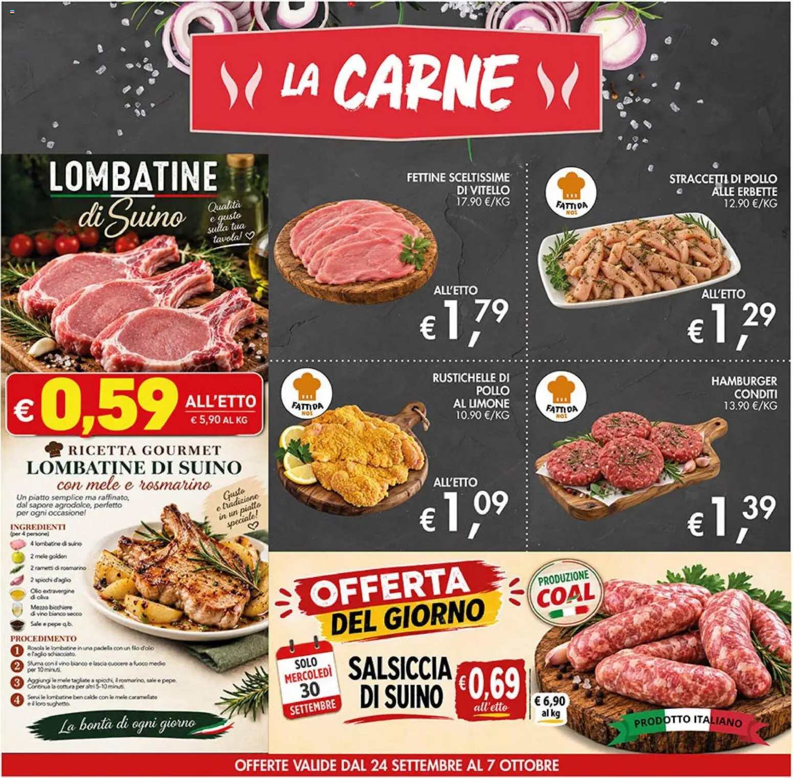 Volantino Coal del 24/09/2026 | Pagina: 12 | Prodotti: Limone, Olio, Piatto, Hamburger
